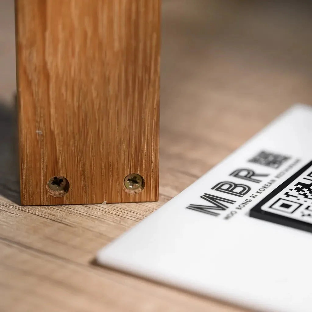 Acrylic QR Menu Display with Wooden Stand (QW05) - inkohoreca - shop