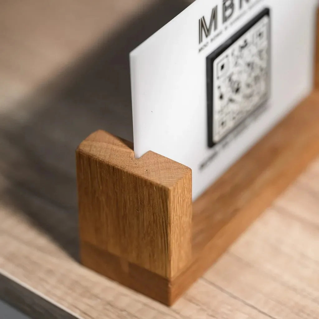 Acrylic QR Menu Display with Wooden Stand (QW05) - inkohoreca - shop