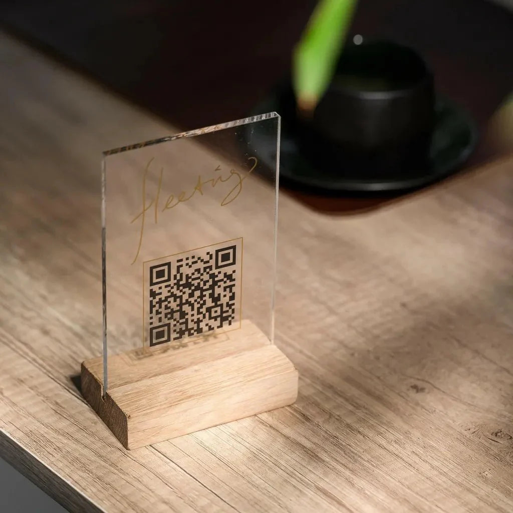 Acrylic Transparent QR Code Menu Sign (QW04) - inkohoreca - shop
