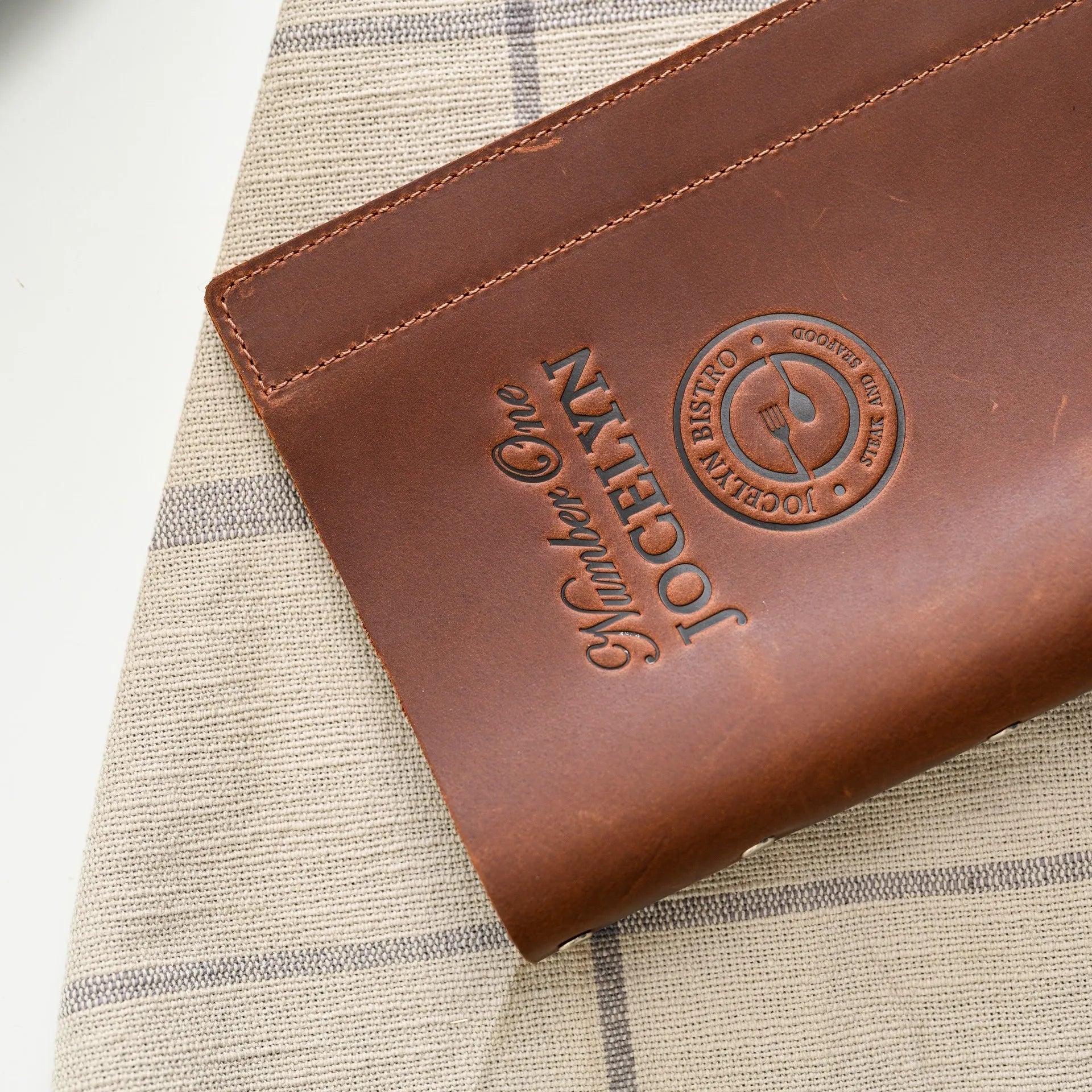 Basic Leather Menu Holder with Ring Binder Mechanism with Crazy Horse leather (LM01A5) - inkohoreca - shop