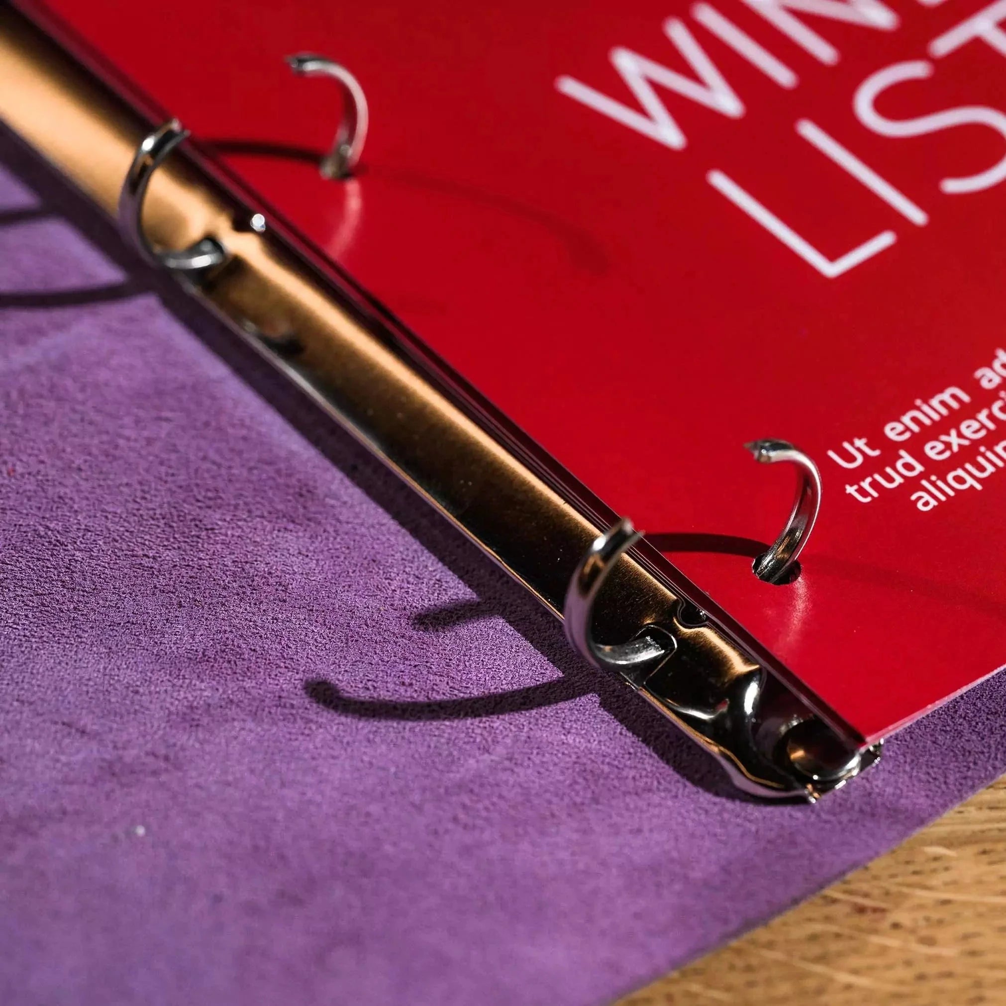 Basic Leather Wine List Holder with Ring Binder Mechanism (LM01A6) - inkohoreca - shop