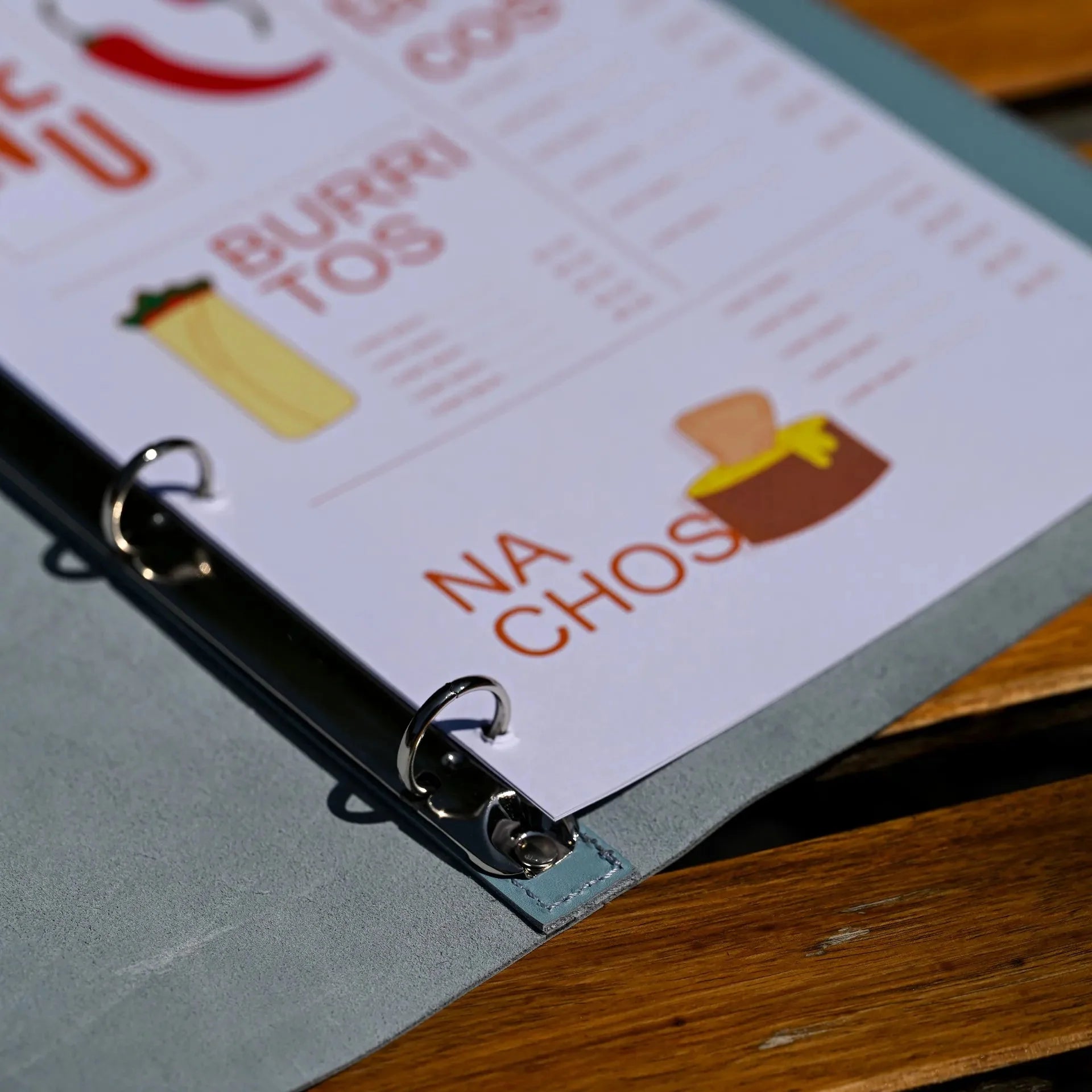 Basic Leather Wine List Holder with Ring Binder Mechanism (LM01A7) - inkohoreca - shop