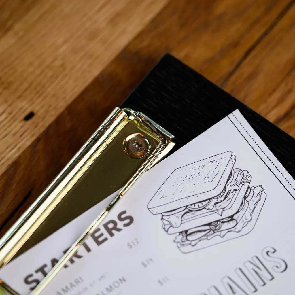 Black Oak Table Stand Menu Holder with binder (TT406) - inkohoreca - shop