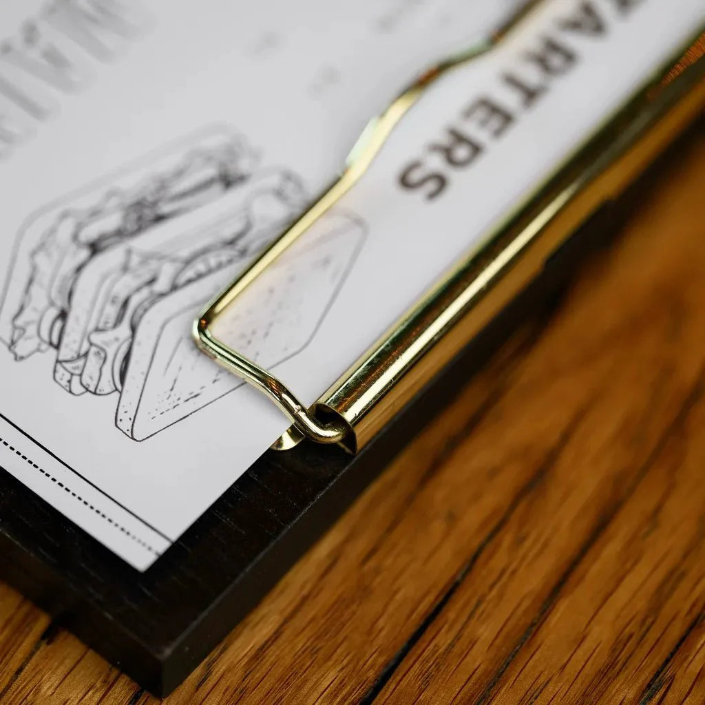Black Oak Table Stand Menu Holder with binder (TT406) - inkohoreca - shop