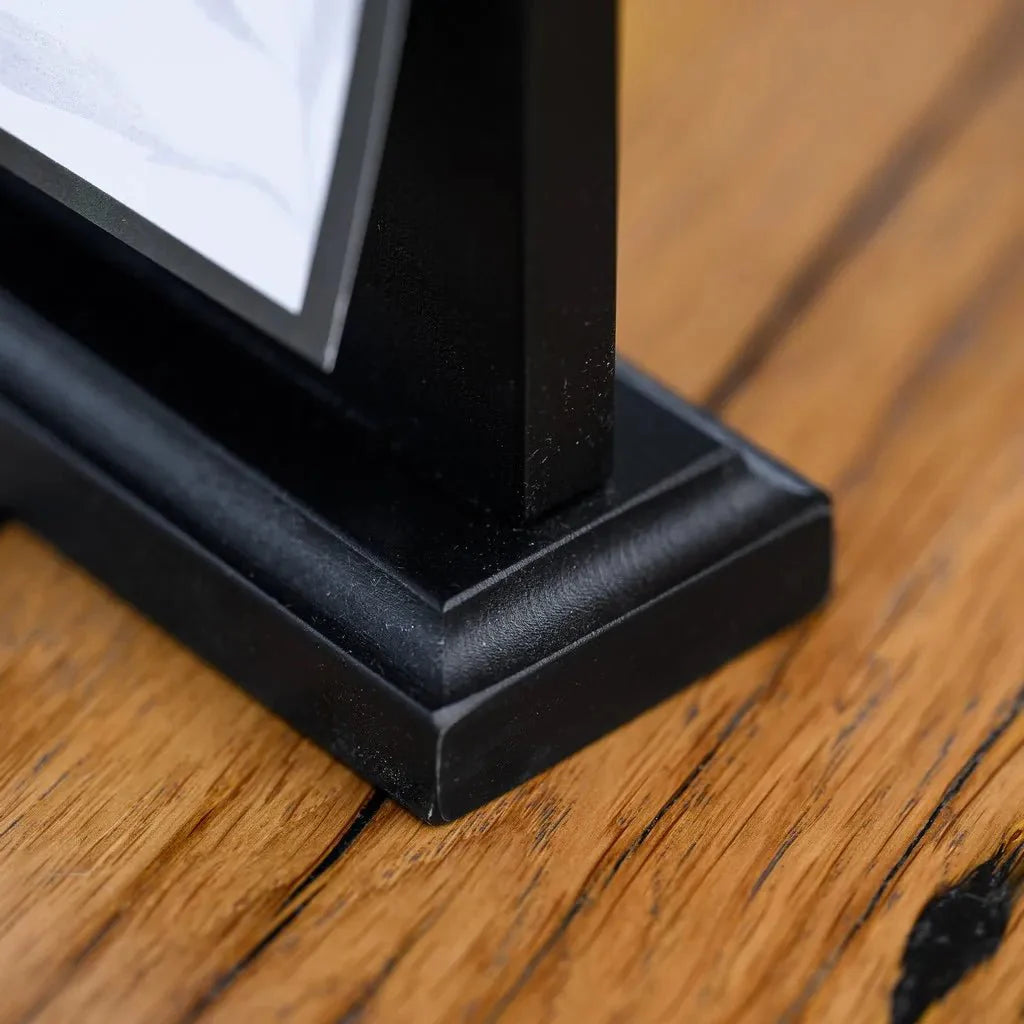 Black Oak Table Stand Menu Holder with black binder (TT408A5) - inkohoreca - shop