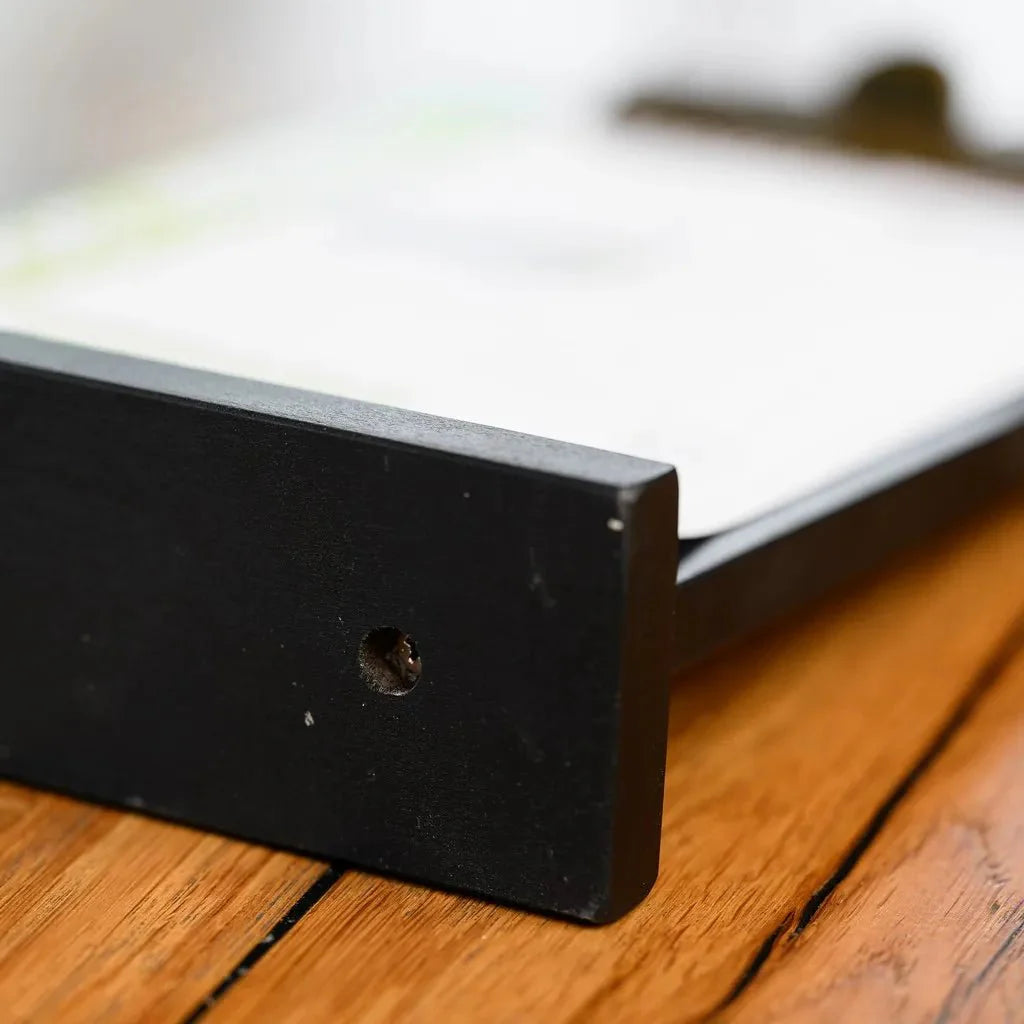 Black Table Stand Menu Holder for A5 sheets with Brass binder (TT402A5) - inkohoreca - shop