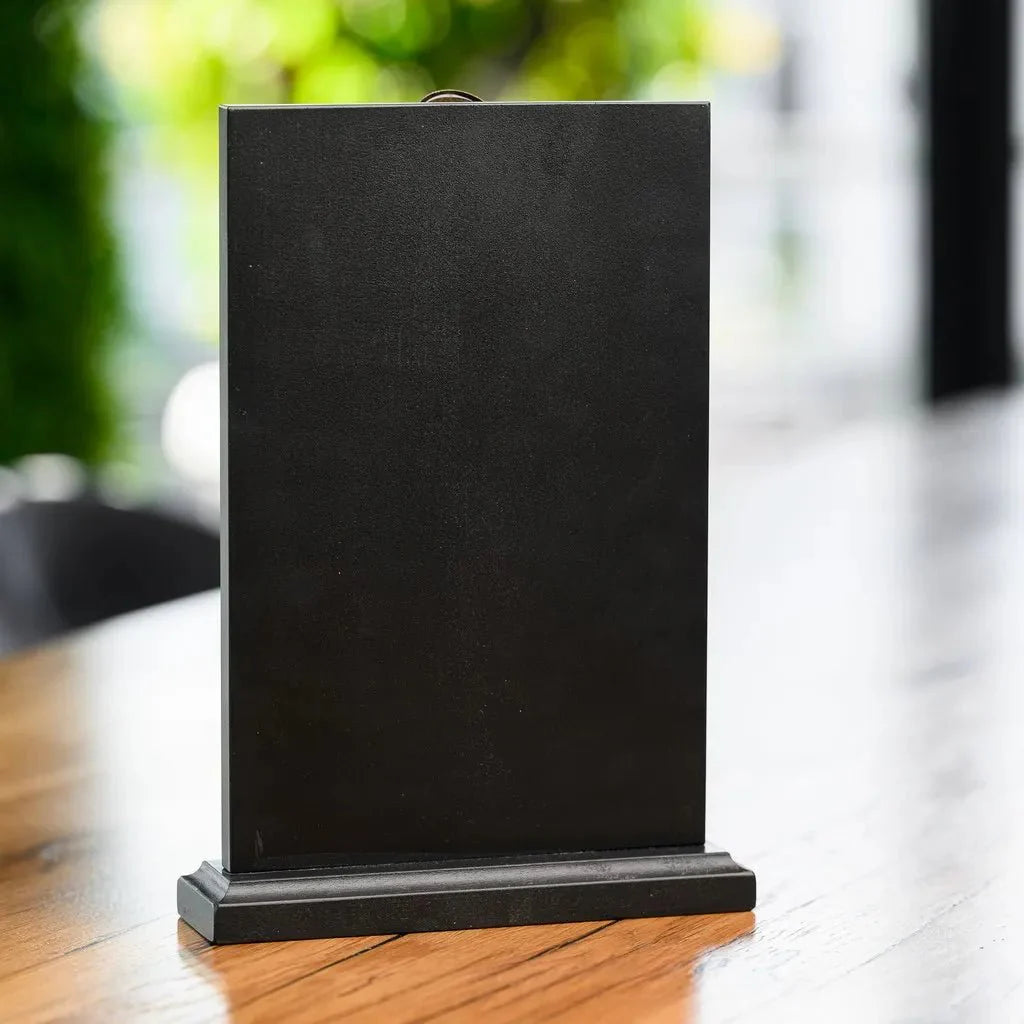 Black Table Stand Menu Holder for A5 sheets with Brass binder (TT402A5) - inkohoreca - shop
