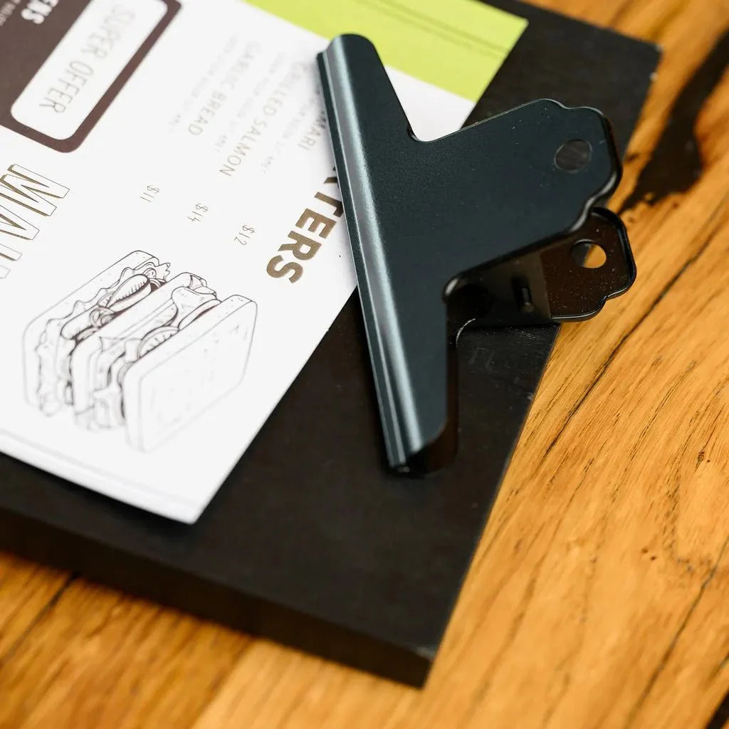 Black Table Stand Menu Holder with Black Coloured Clip (TT414A5) - inkohoreca - shop
