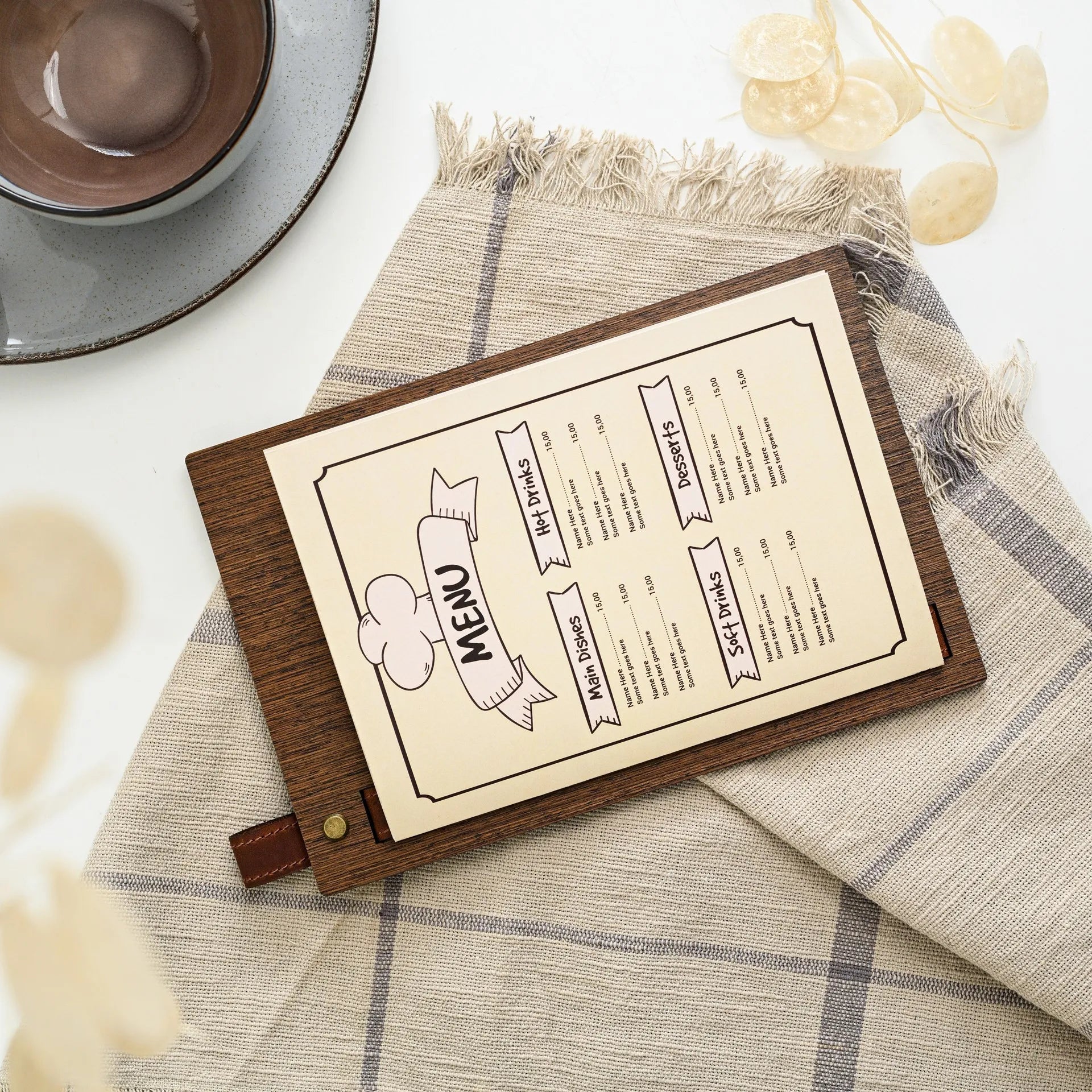Dark Menu Cover made of Veenered HDF - inkohoreca - shop