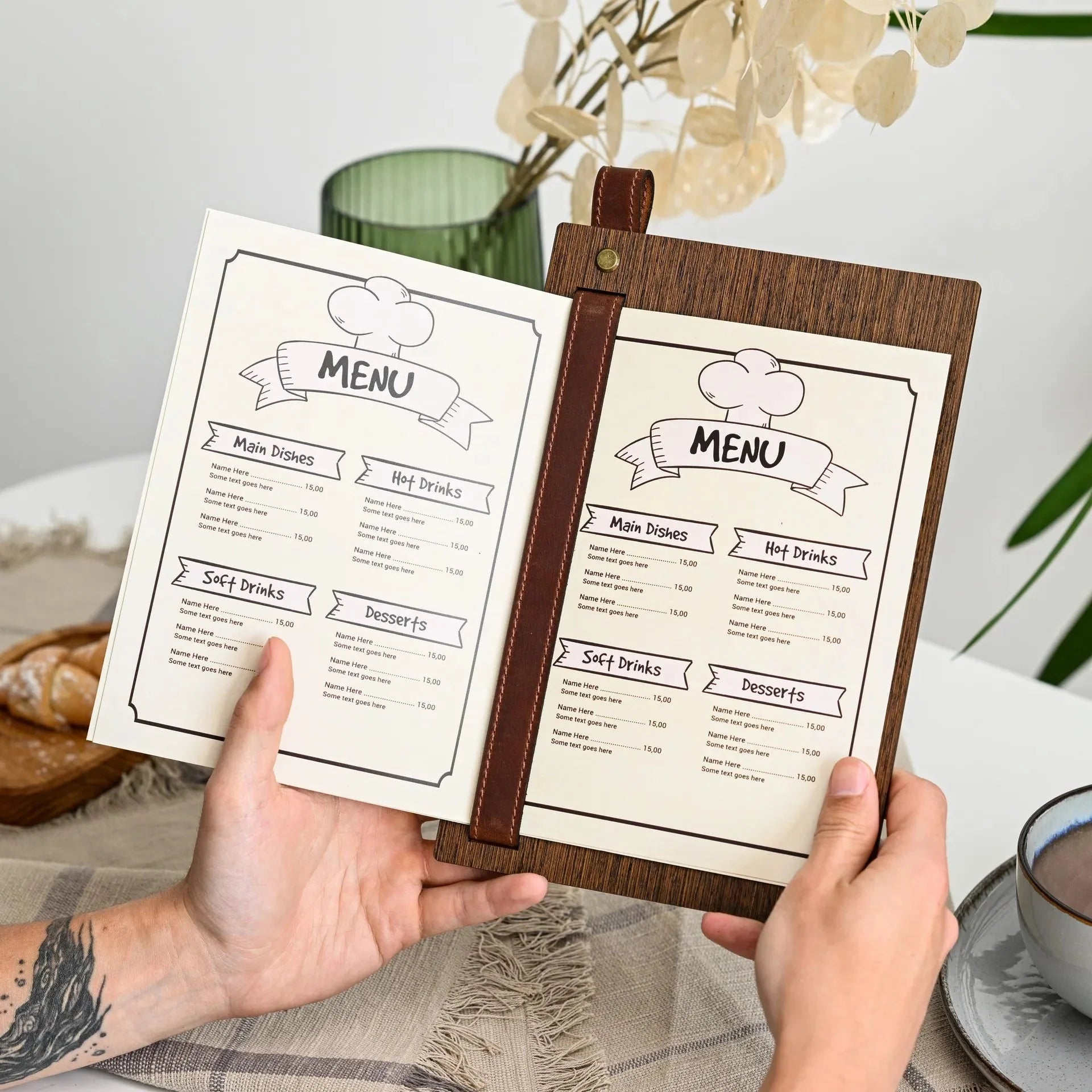 Dark Menu Cover made of Veenered HDF - inkohoreca - shop