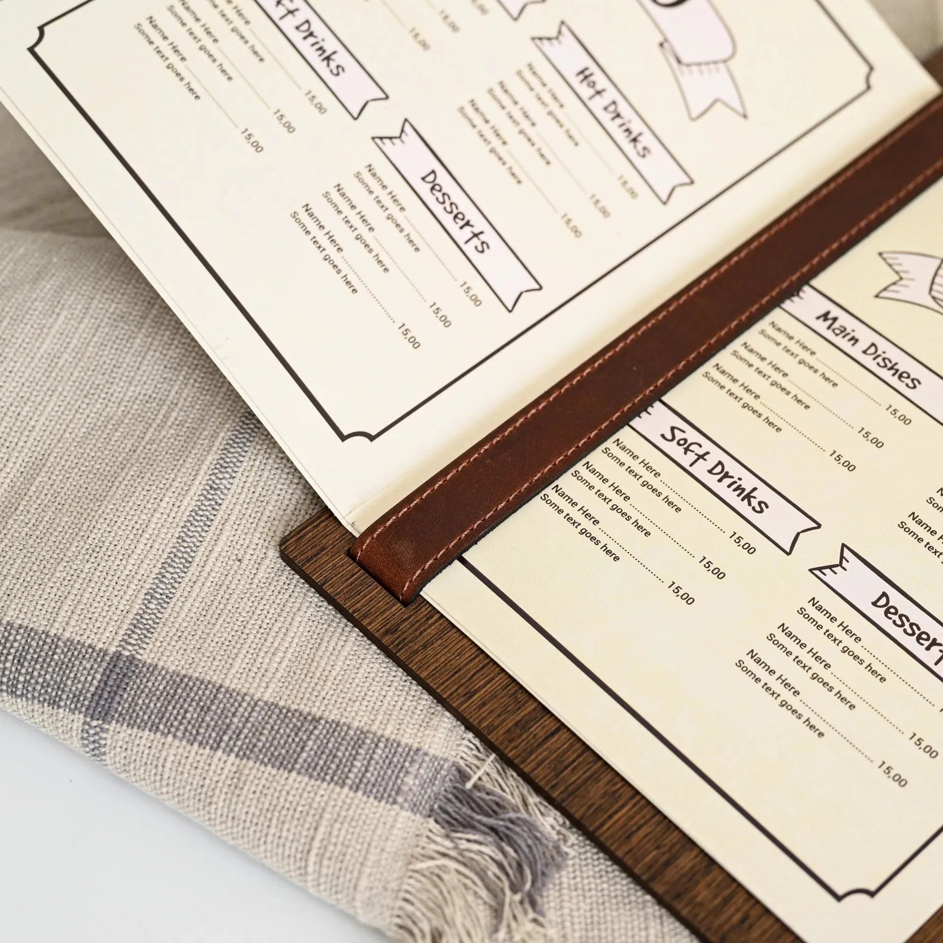 Dark Menu Cover made of Veenered HDF - inkohoreca - shop