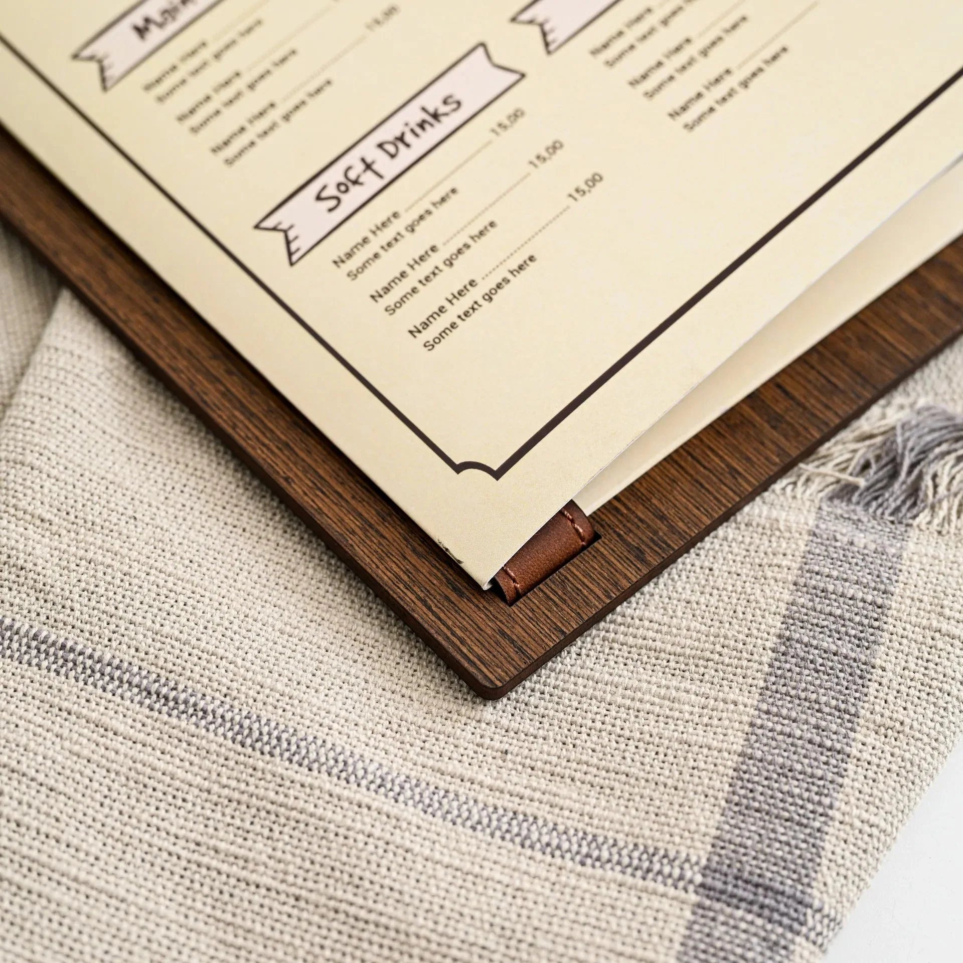 Dark Menu Cover made of Veenered HDF - inkohoreca - shop
