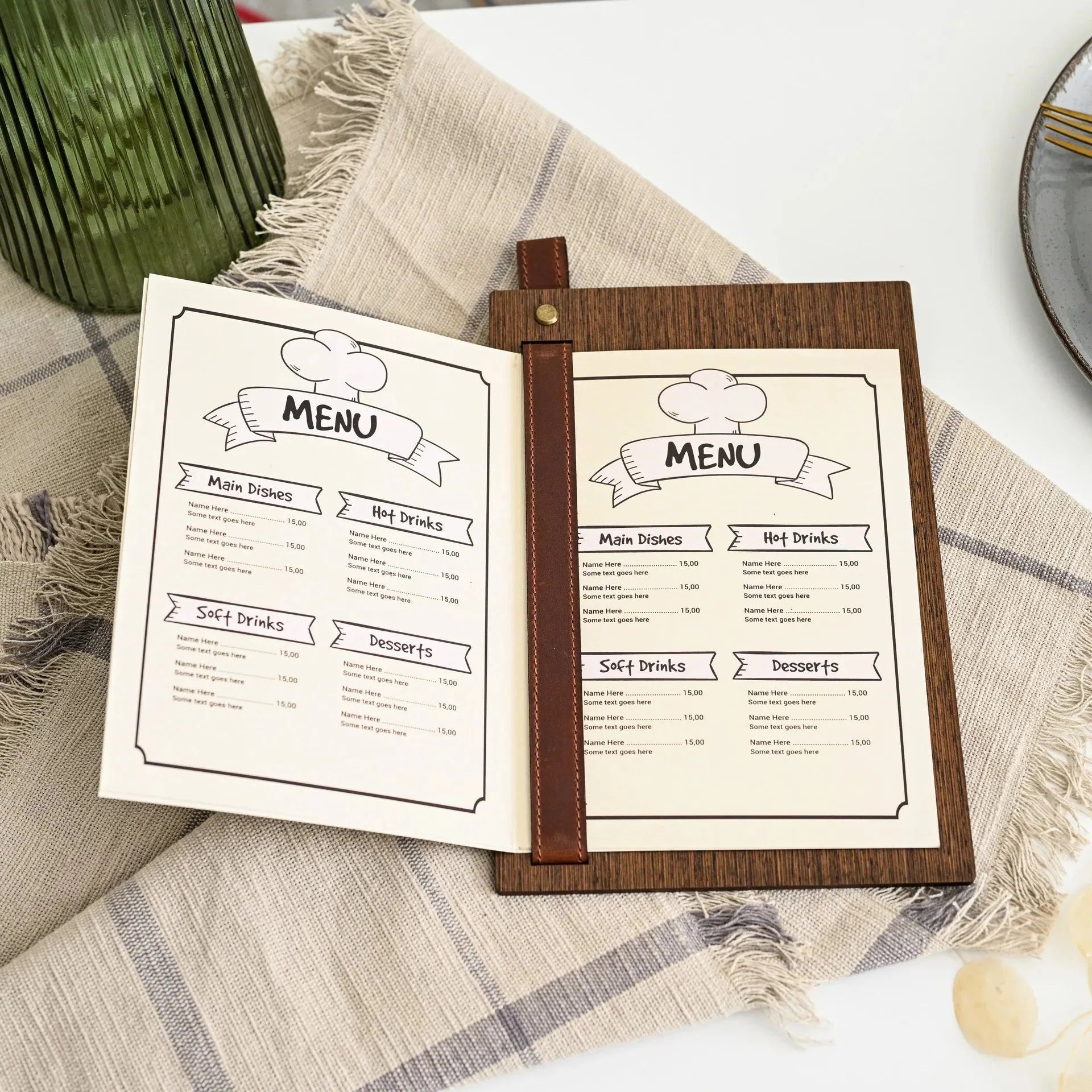 Dark Menu Cover made of Veenered HDF - inkohoreca - shop
