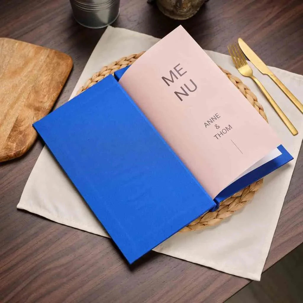 Fabric Menu Folder with Logo Printing (TM01A7) - inkohoreca - shop