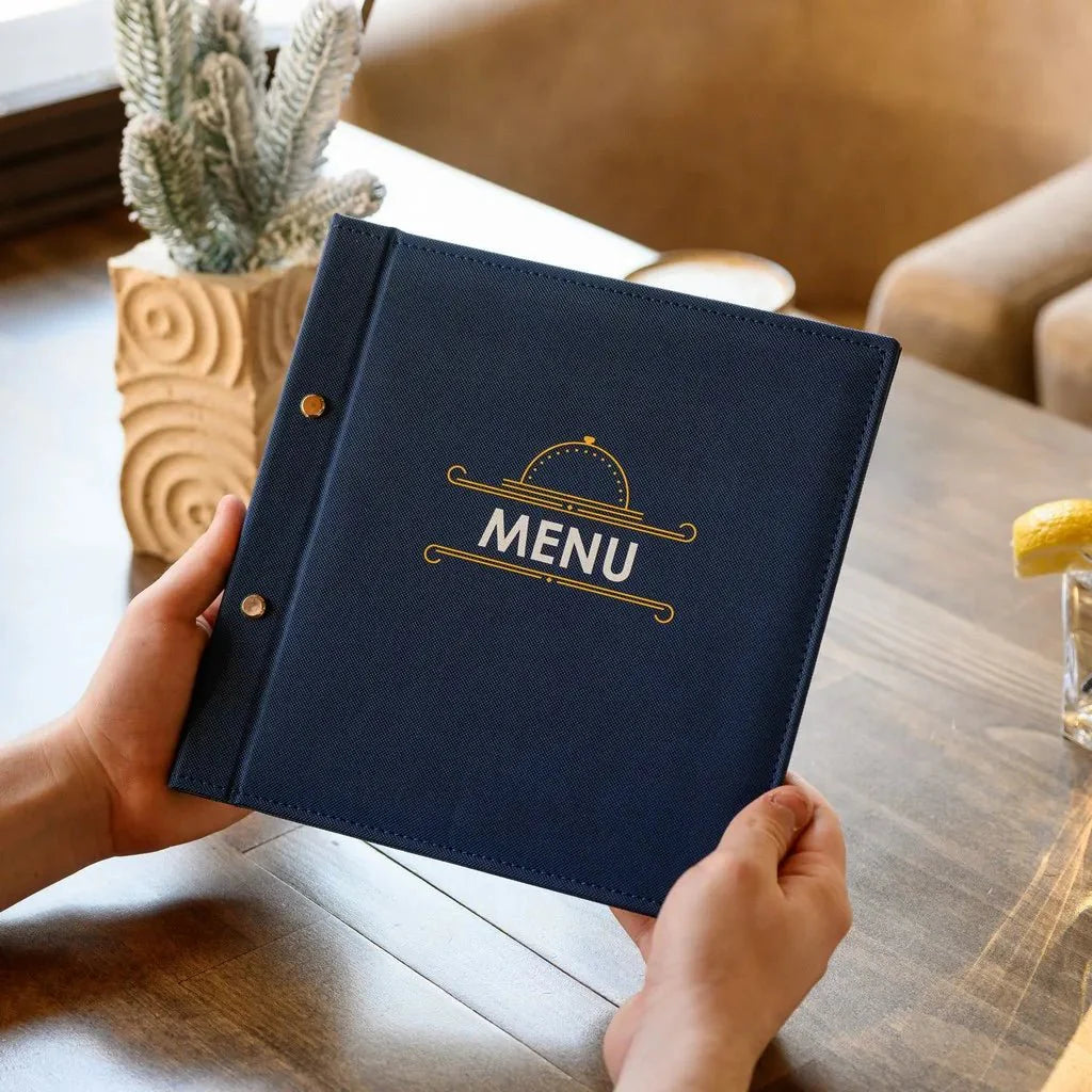 Water-Resistant Faux Leather Menu Cover for Long-Lasting Use – Durable and water-resistant faux leather menu cover that protects against spills and stains, making it ideal for high-traffic restaurants and bars.