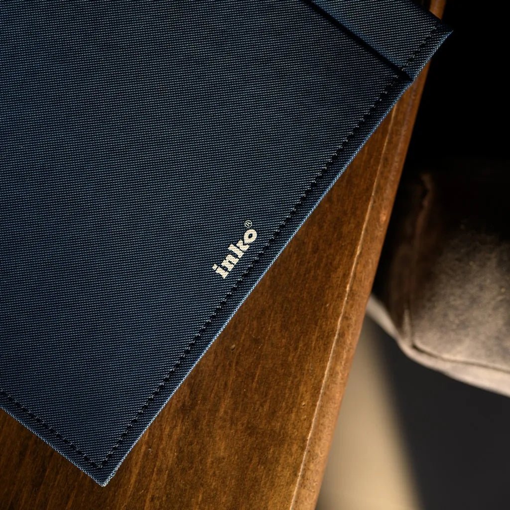 Classic Black Faux Leather Menu Cover with Gold Corners | Designed for upscale dining, this black faux leather menu cover features elegant gold corners and a sleek, professional appearance for menus of all sizes.