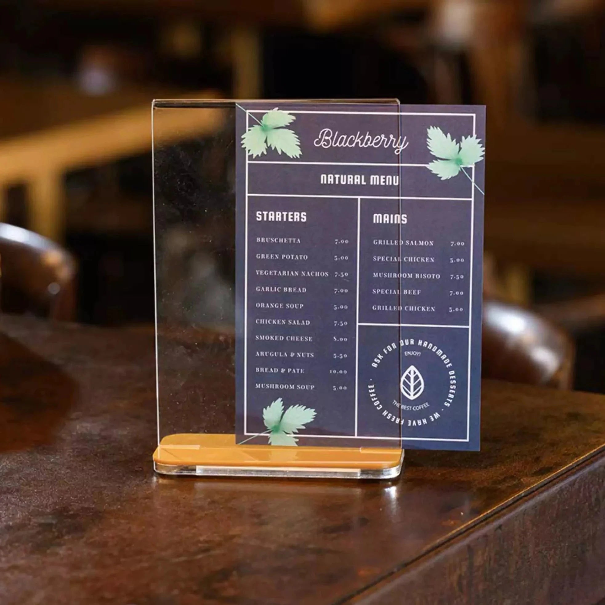 Gold Acrylic Table Stand Menu Holder - inkohoreca - shop