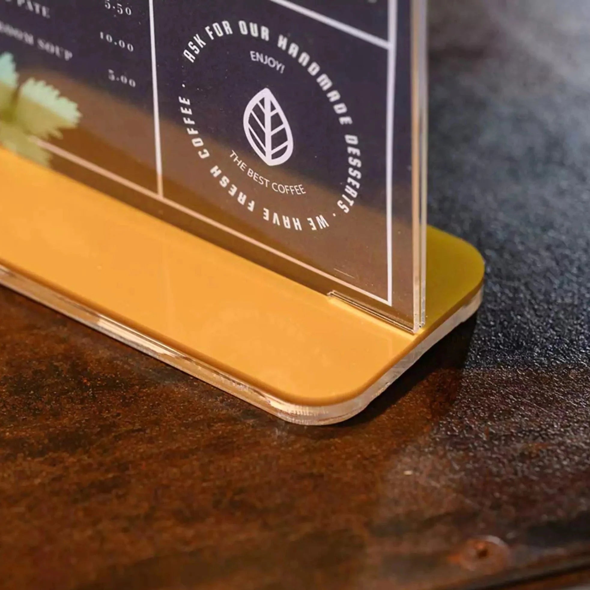 Gold Acrylic Table Stand Menu Holder - inkohoreca - shop