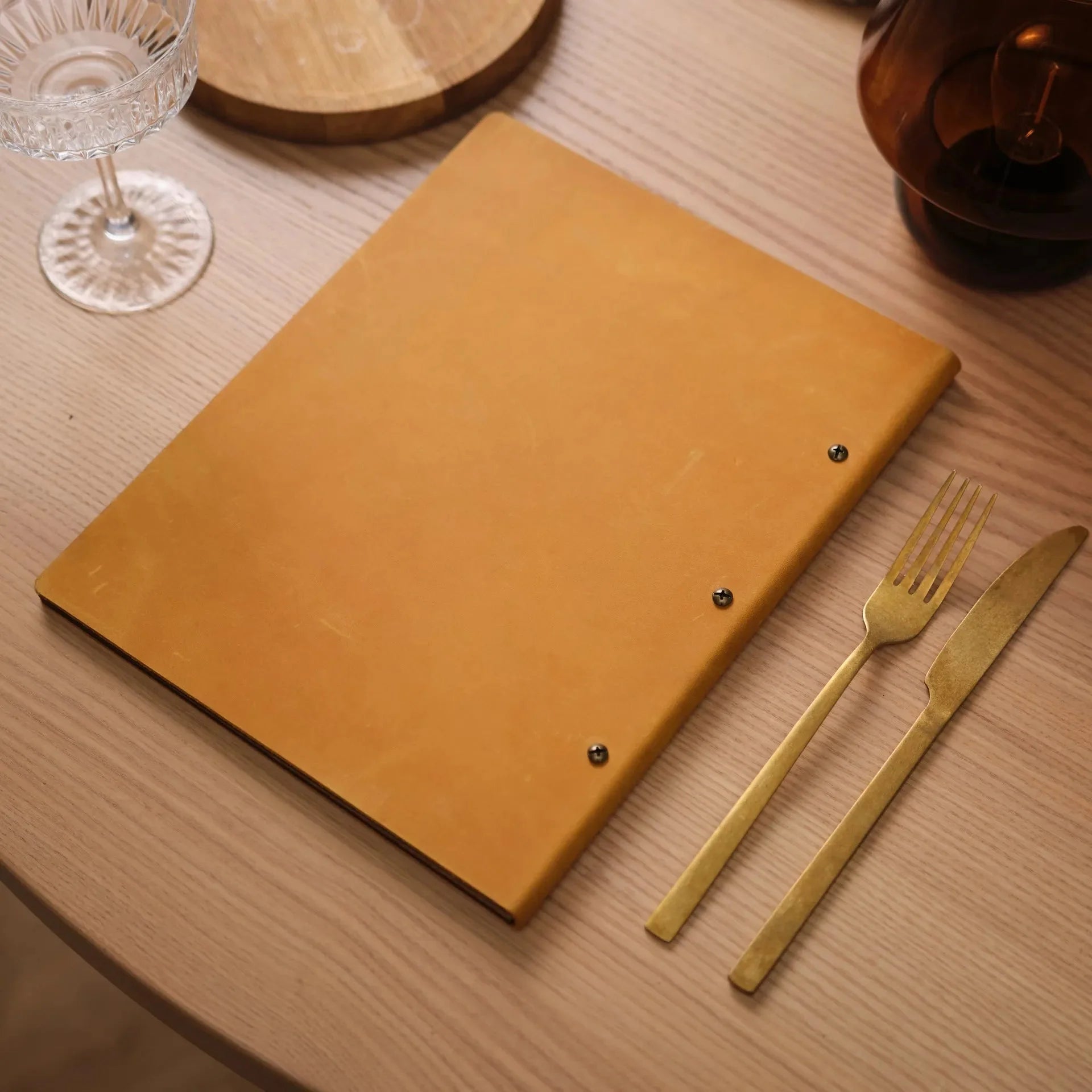 Hardcover Leather Menu Folder with HDF base suitable for A4 Sheets (LM13A4) - inkohoreca - shop