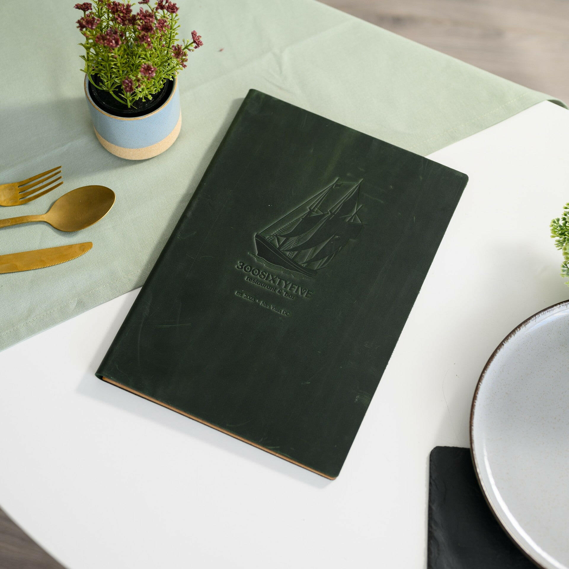Hardcover Leather Menu Folder with HDF base suitable for A4 Sheets (LM13A4) - inkohoreca - shop