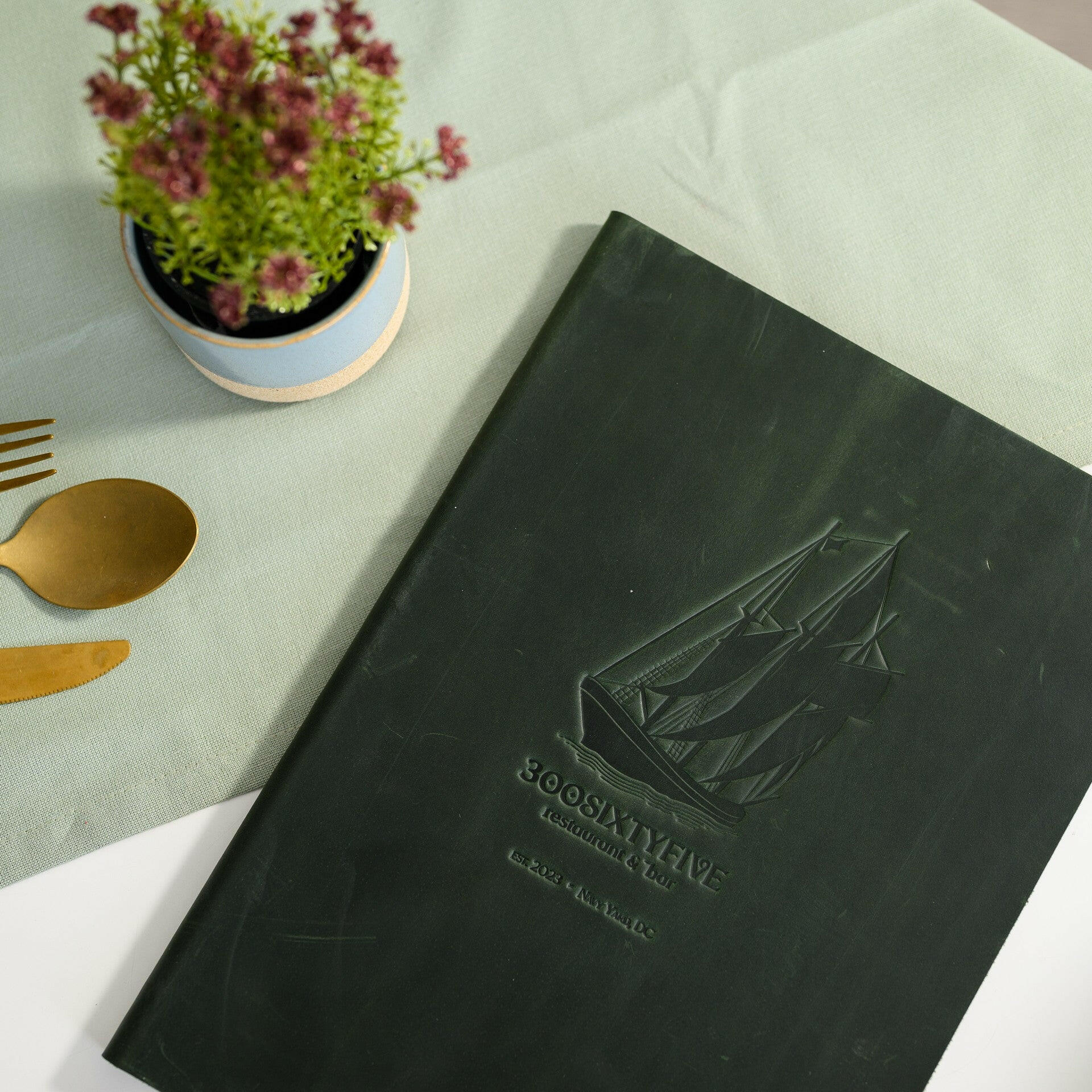 Hardcover Leather Menu Folder with HDF base suitable for A4 Sheets (LM13A4) - inkohoreca - shop
