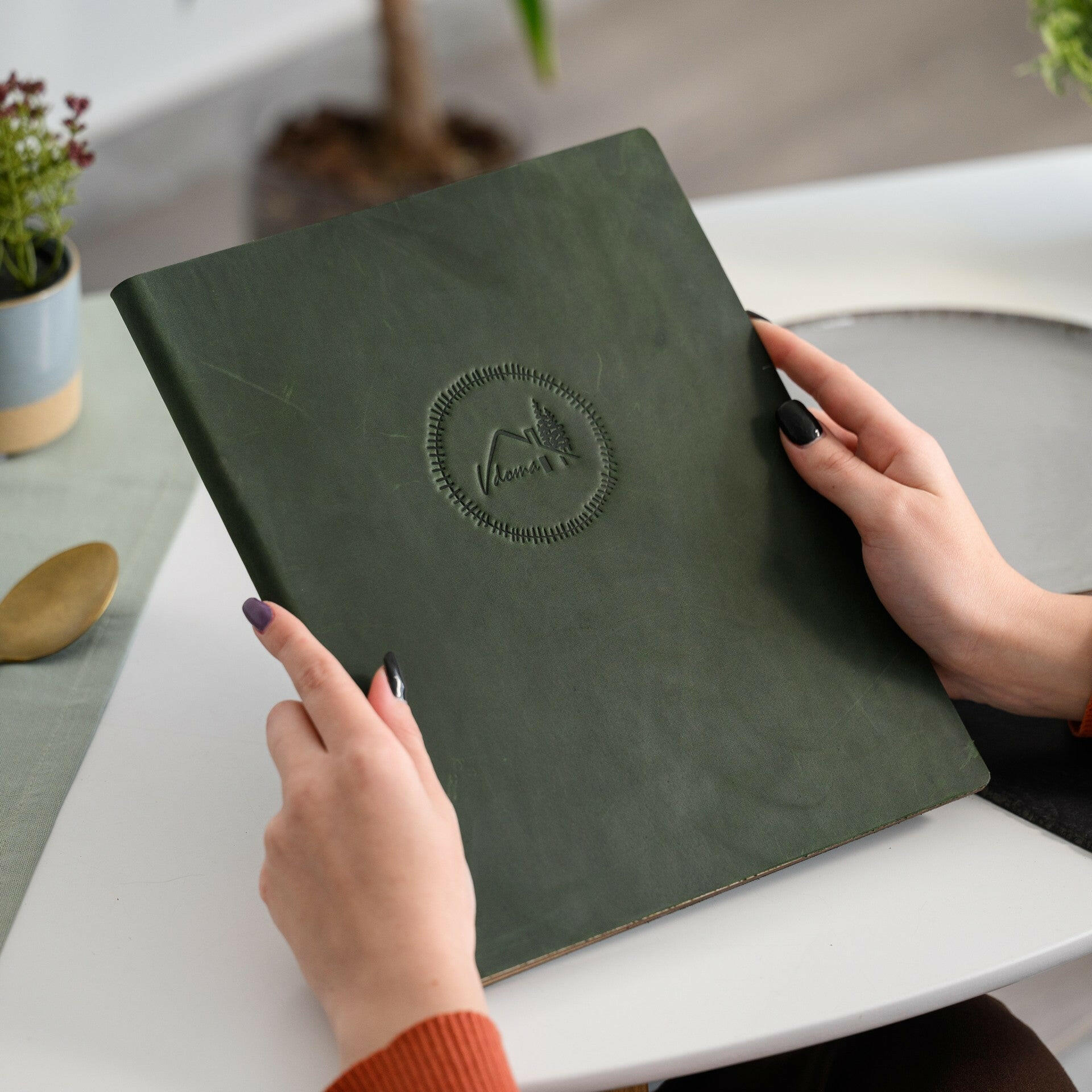 Hardcover Leather Menu Folder with HDF base suitable for US Letter Sheets (LM13A2) - inkohoreca - shop