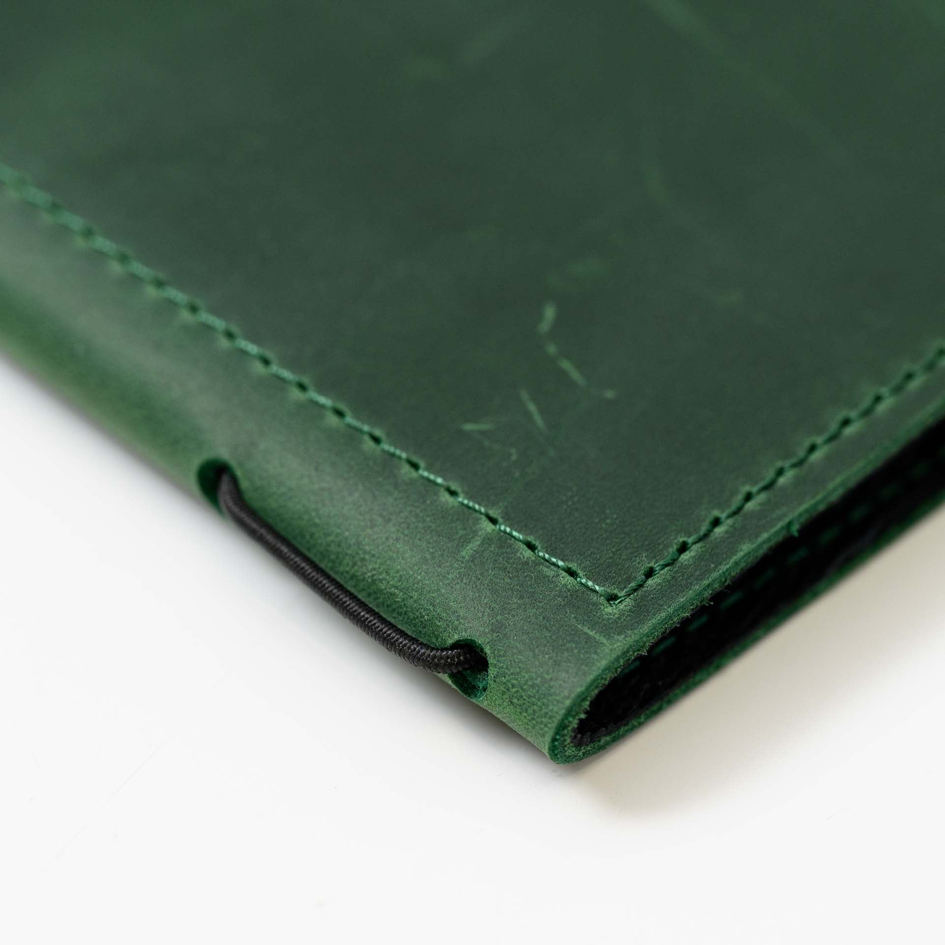 Hardcover Leather Menu Folder with Rubber Strip for A4 sheet / US Letter Sheet folded in a half (LM09A5) - inkohoreca - shop