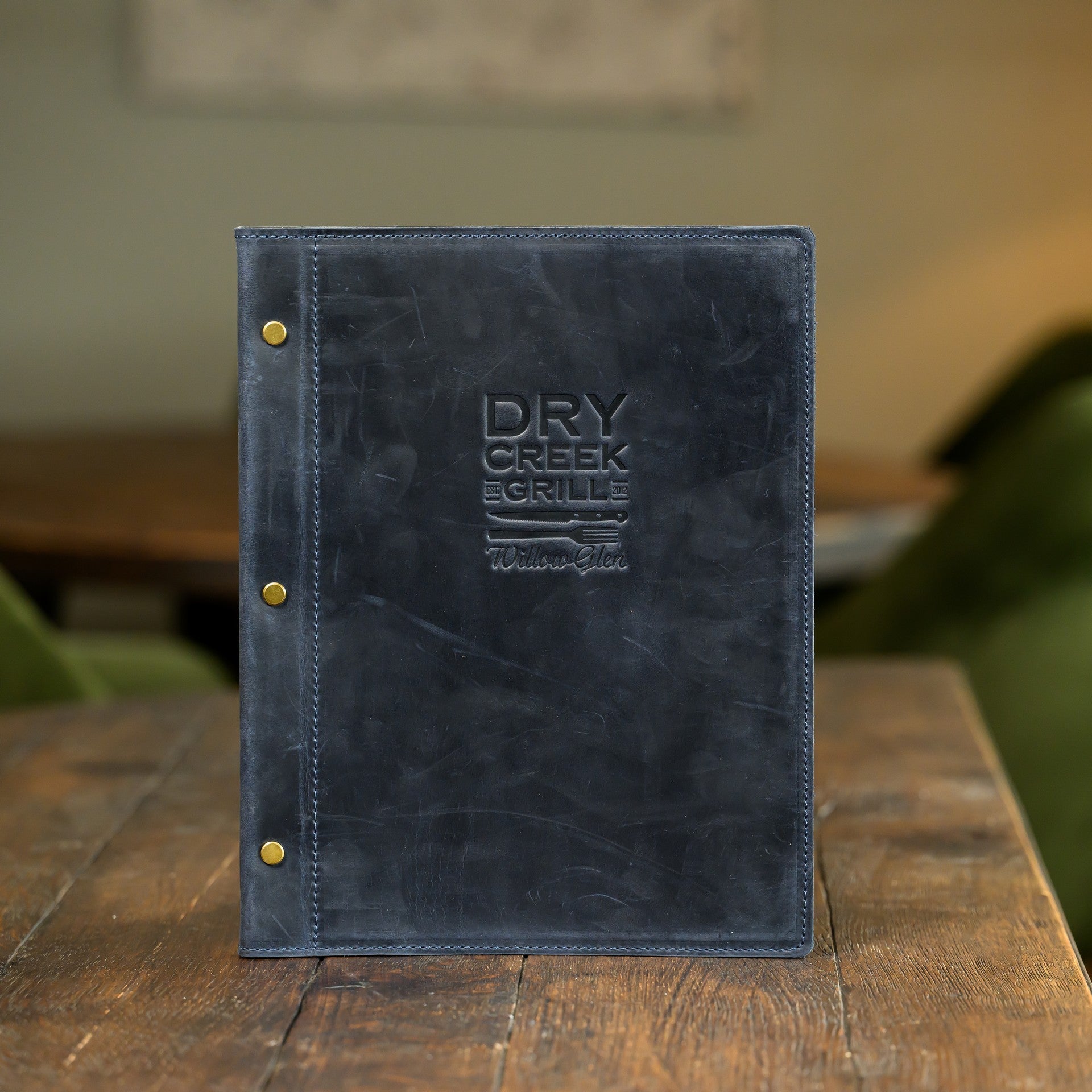 Hardcover Leather Menu Holder With Screws and Corner Fixings suitable for А4 Sheets (LM10A4) - inkohoreca - shop