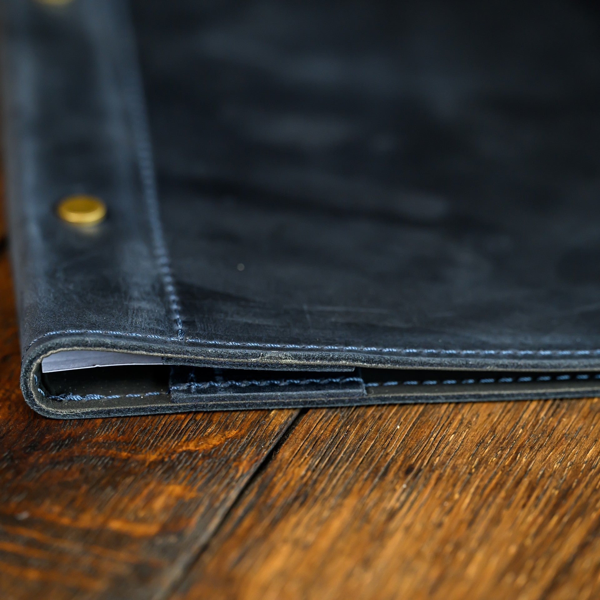 Hardcover Leather Menu Holder With Screws and Corner Fixings suitable for Legal Sheets (LM10A1) - inkohoreca - shop