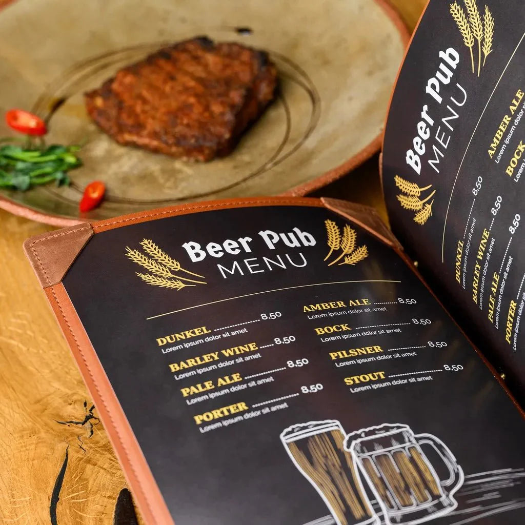 Stylish menu book for an exclusive presentation.