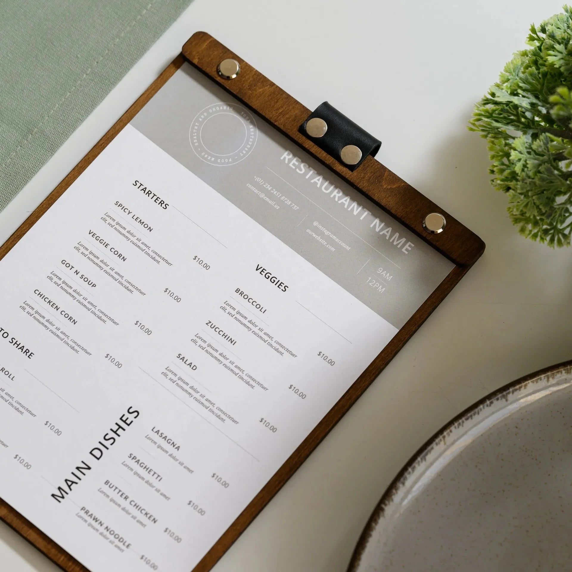 Hardcover Menu Board with Fixing Plank (PP12A5) - inkohoreca - shop