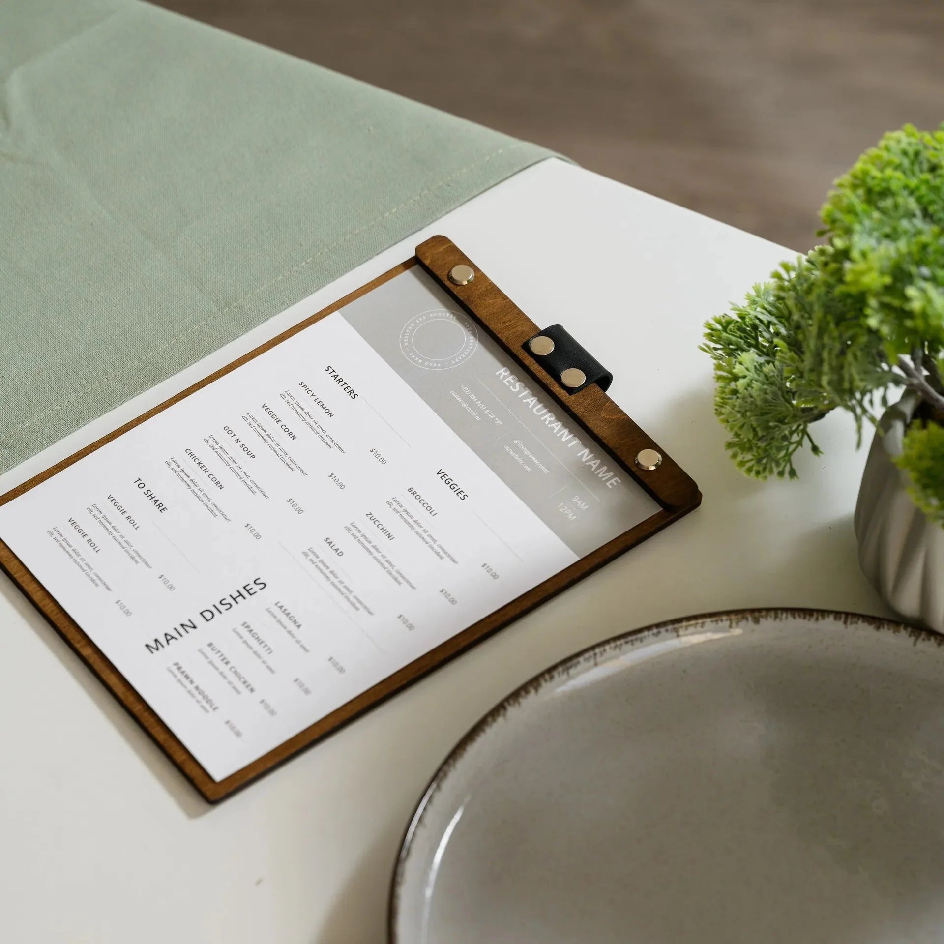Hardcover Menu Board with Fixing Plank (PP12A5) - inkohoreca - shop