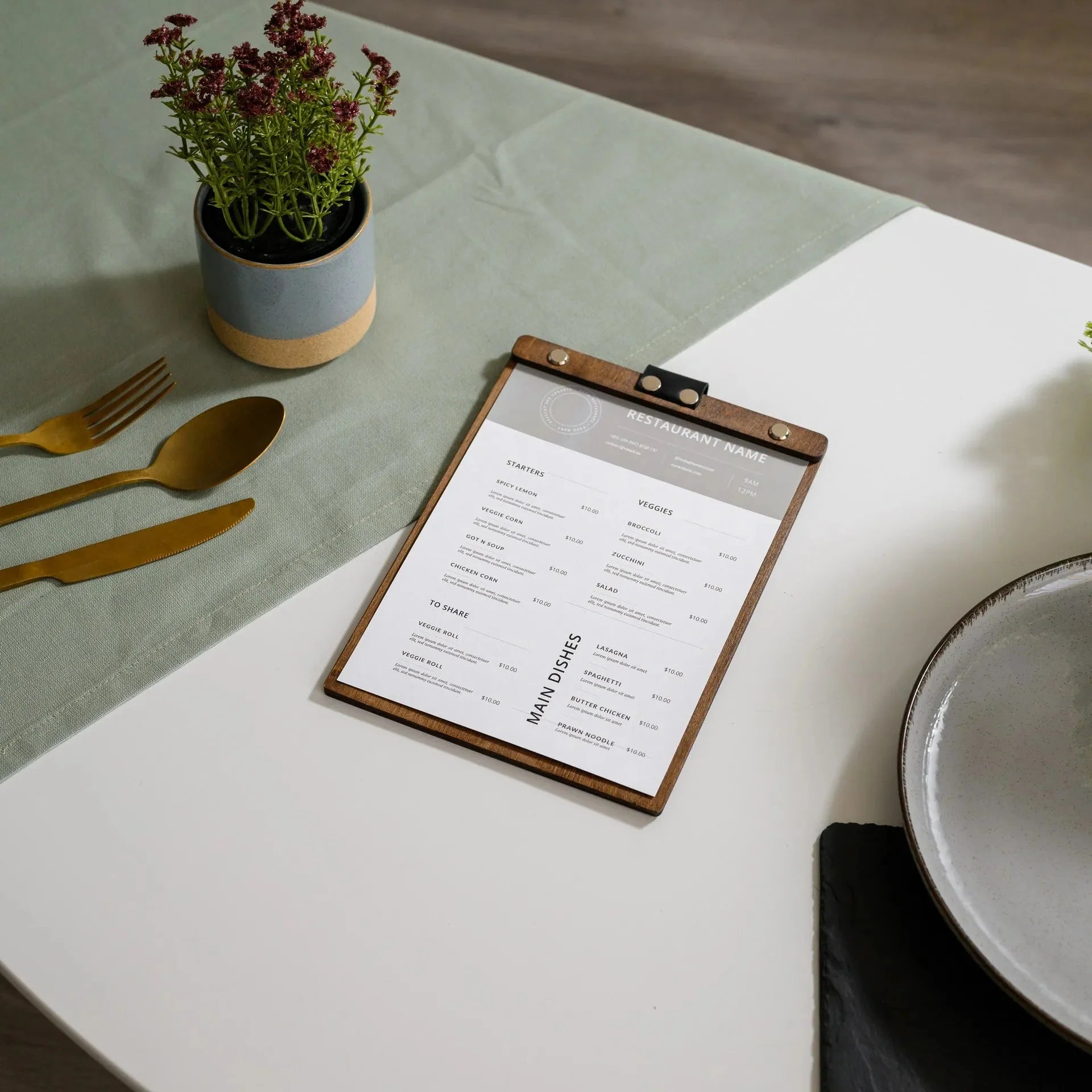 Hardcover Menu Board with Fixing Plank (PP12A5) - inkohoreca - shop