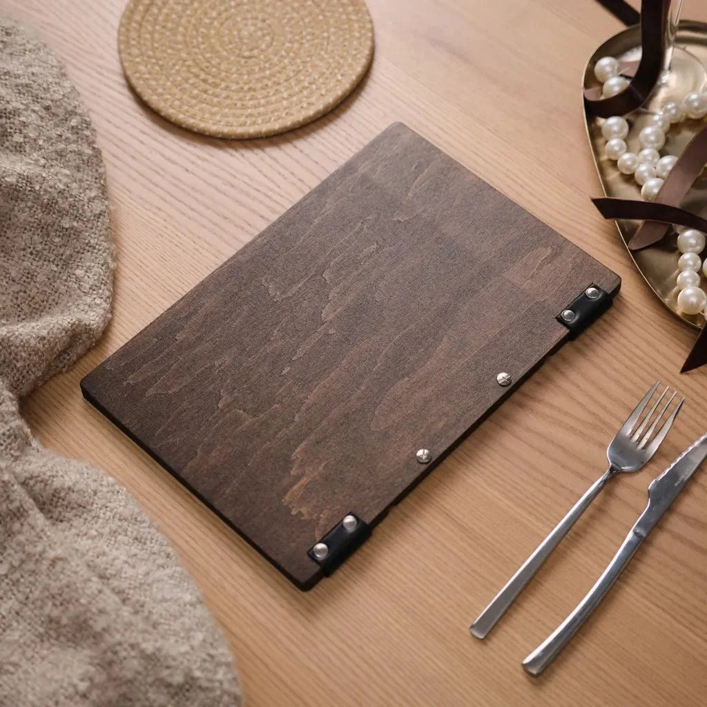 Hardcover Wooden Menu Holder (PM02A4) - inkohoreca - shop