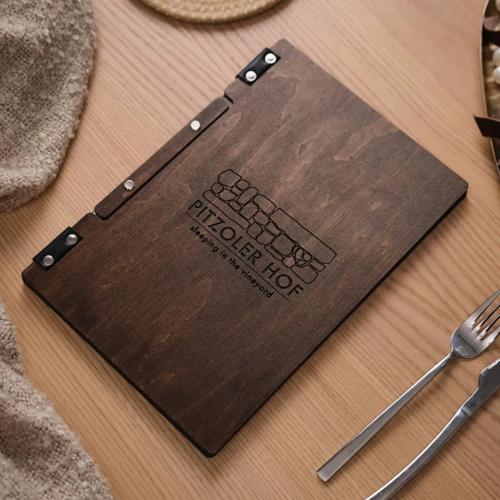 Hardcover Wooden Menu Holder (PM02A4) - inkohoreca - shop