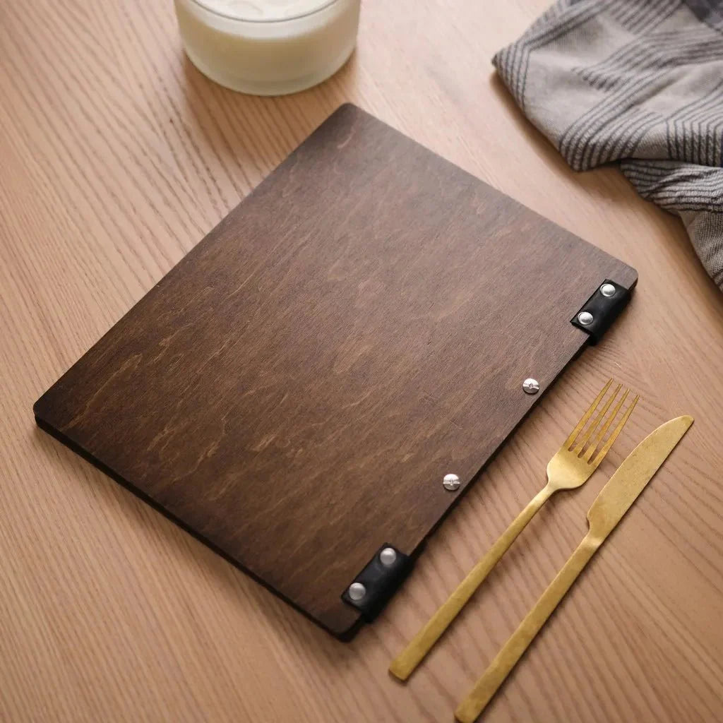 Hardcover Wooden Menu Holder (PM02A4) - inkohoreca - shop