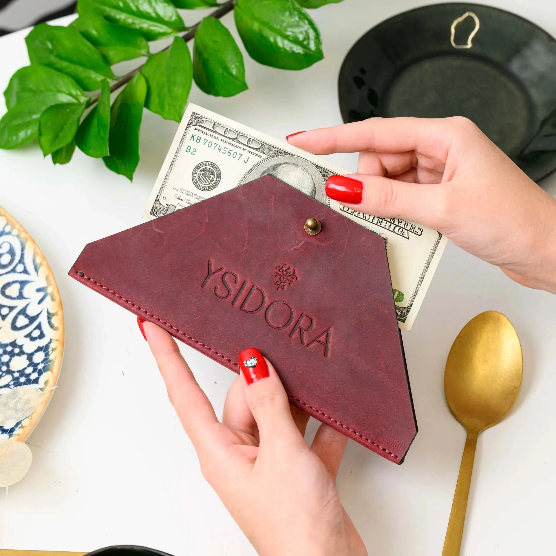 Leather Bill Holder Skew Envelope (LH13) - inkohoreca - shop