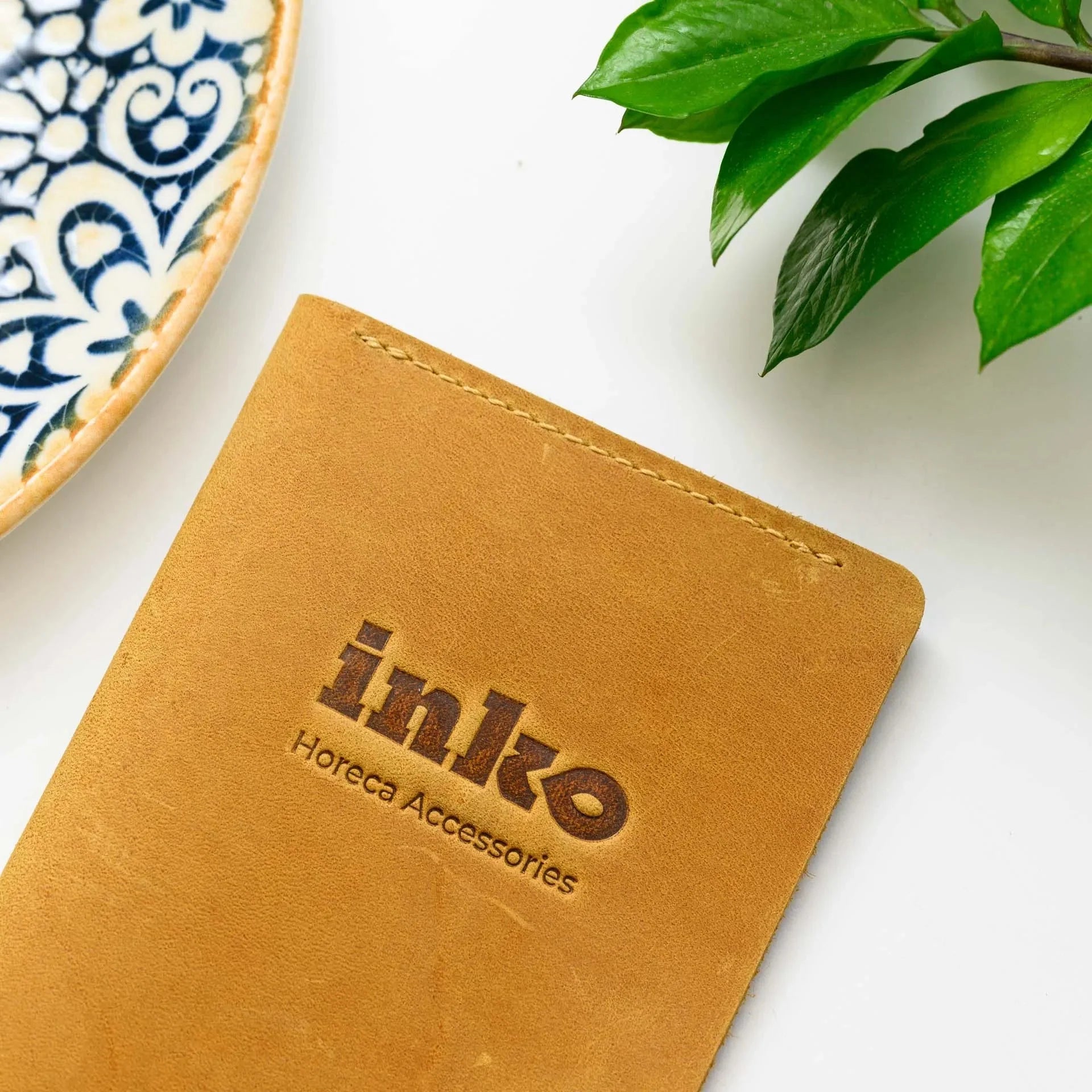 Leather Check Presenter with Two Pockets and Holster Screw (LH06) - inkohoreca - shop
