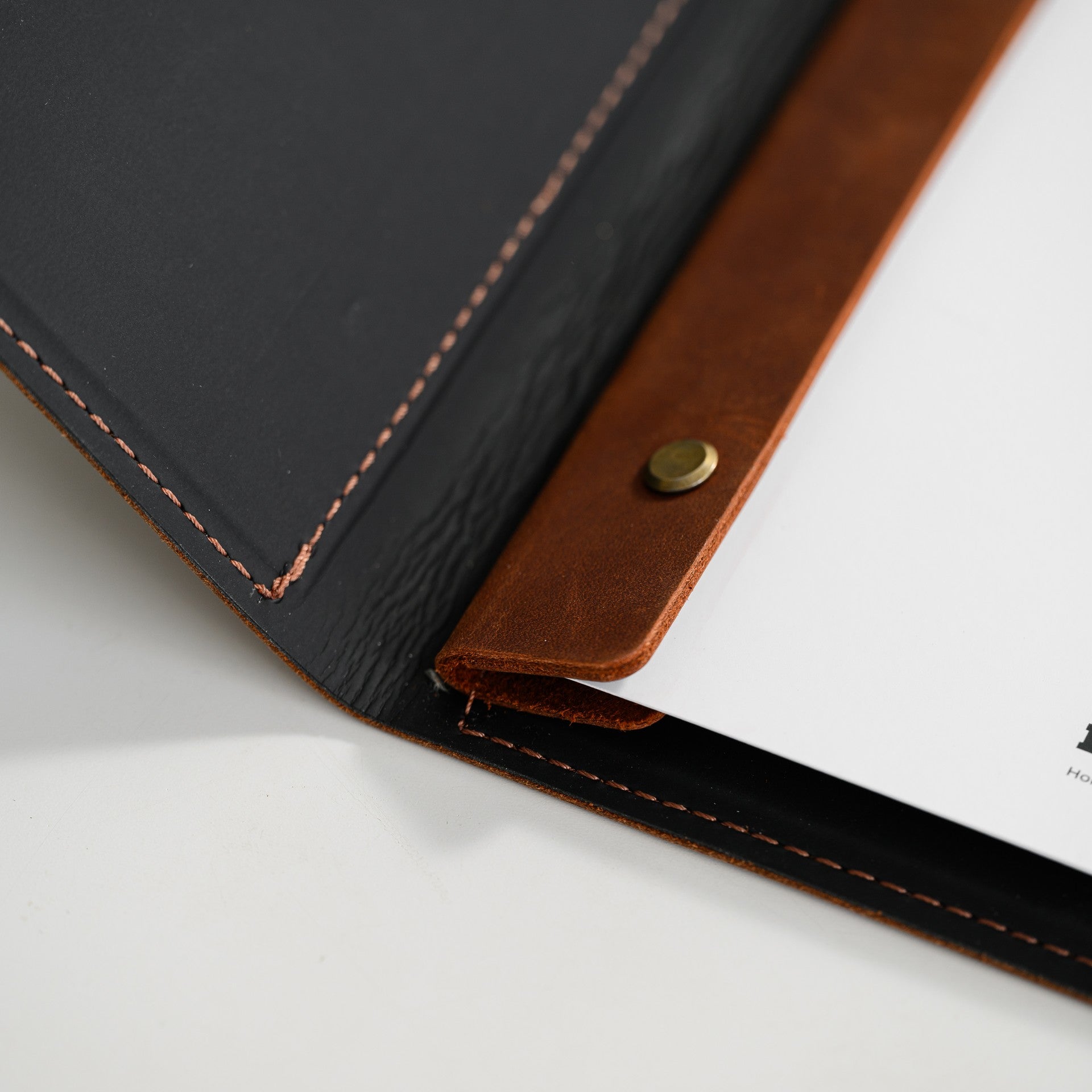 Leather Menu Hardcover suitable for US Half Letter / A5 Sheets (LM12A5) - inkohoreca - shop