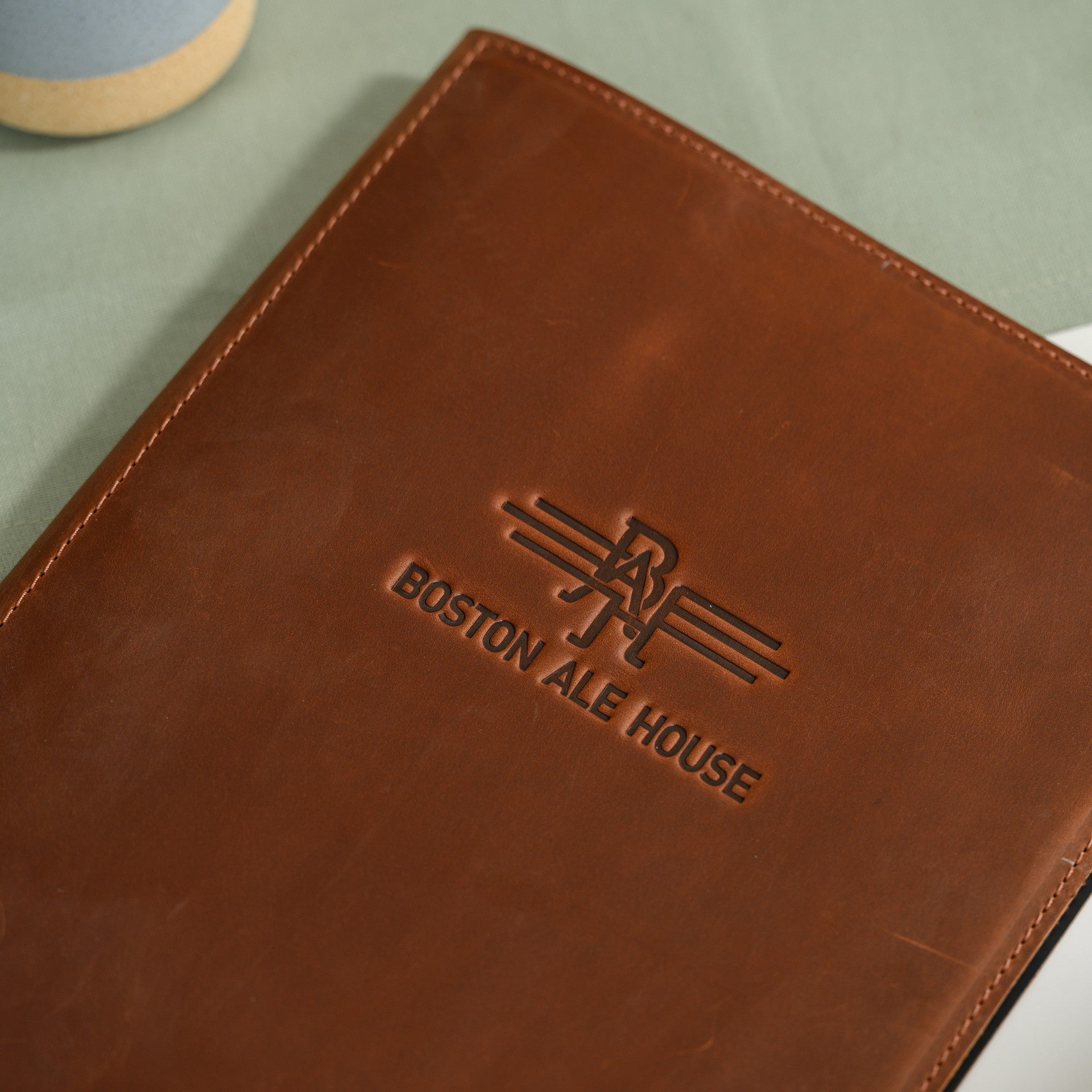 Leather Menu Hardcover suitable for US Half Letter / A5 Sheets (LM12A5) - inkohoreca - shop