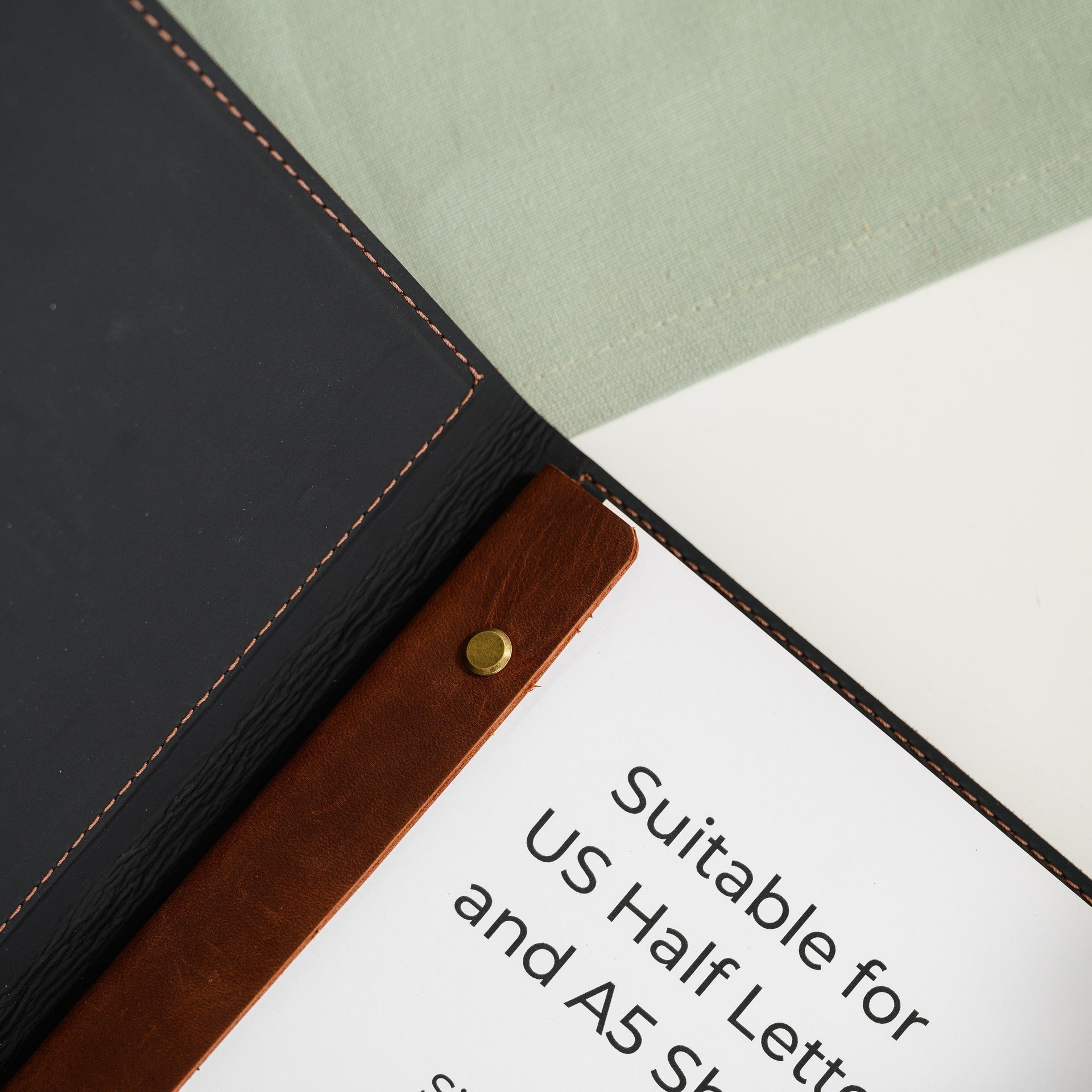 Leather Menu Hardcover suitable for US Half Letter / A5 Sheets (LM12A5) - inkohoreca - shop