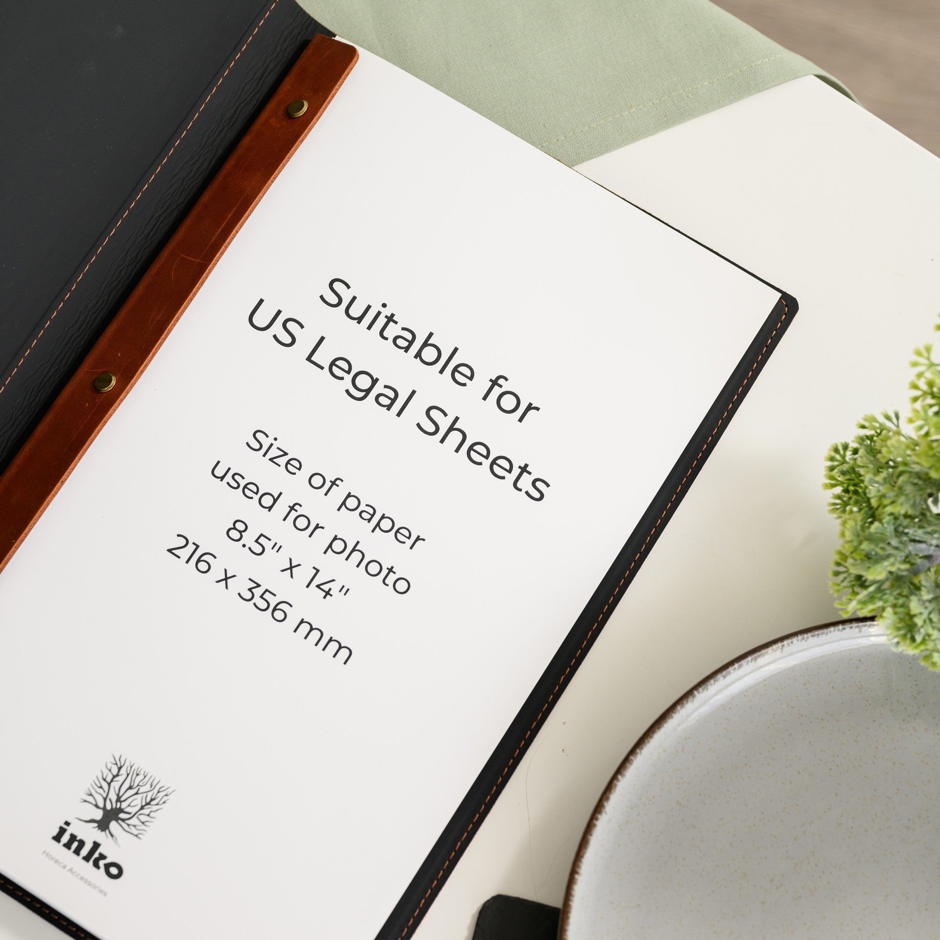 Leather Menu Hardcover suitable for US Legal Sheets (LM12A1) - inkohoreca - shop