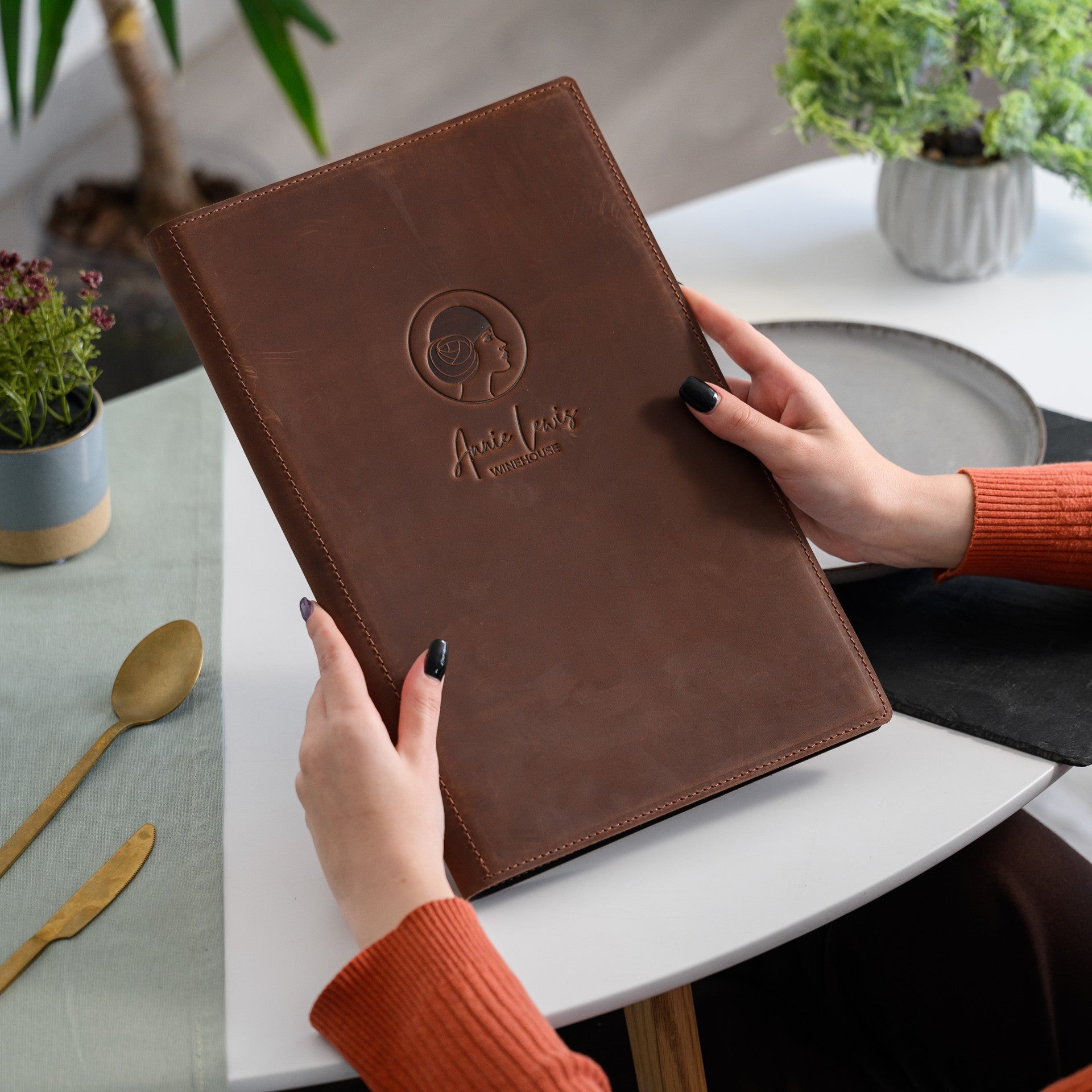 Leather Menu Hardcover suitable for US Legal Sheets (LM12A1) - inkohoreca - shop