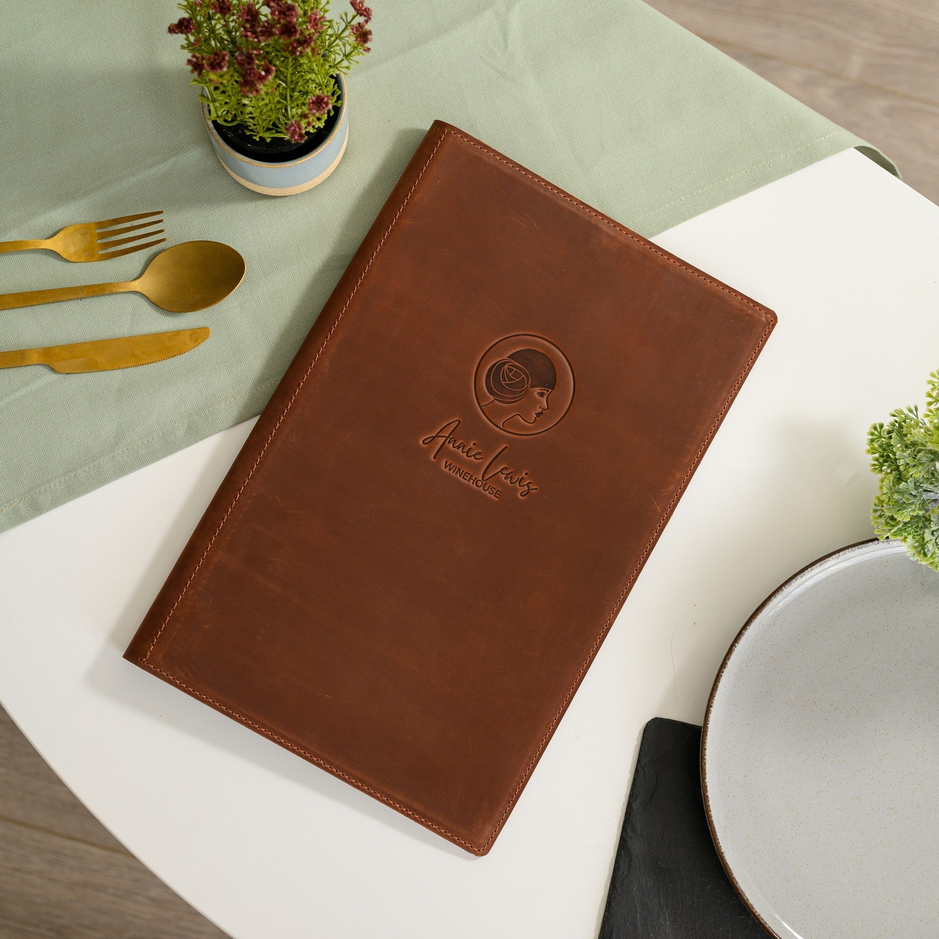 Leather Menu Hardcover suitable for US Legal Sheets (LM12A1) - inkohoreca - shop