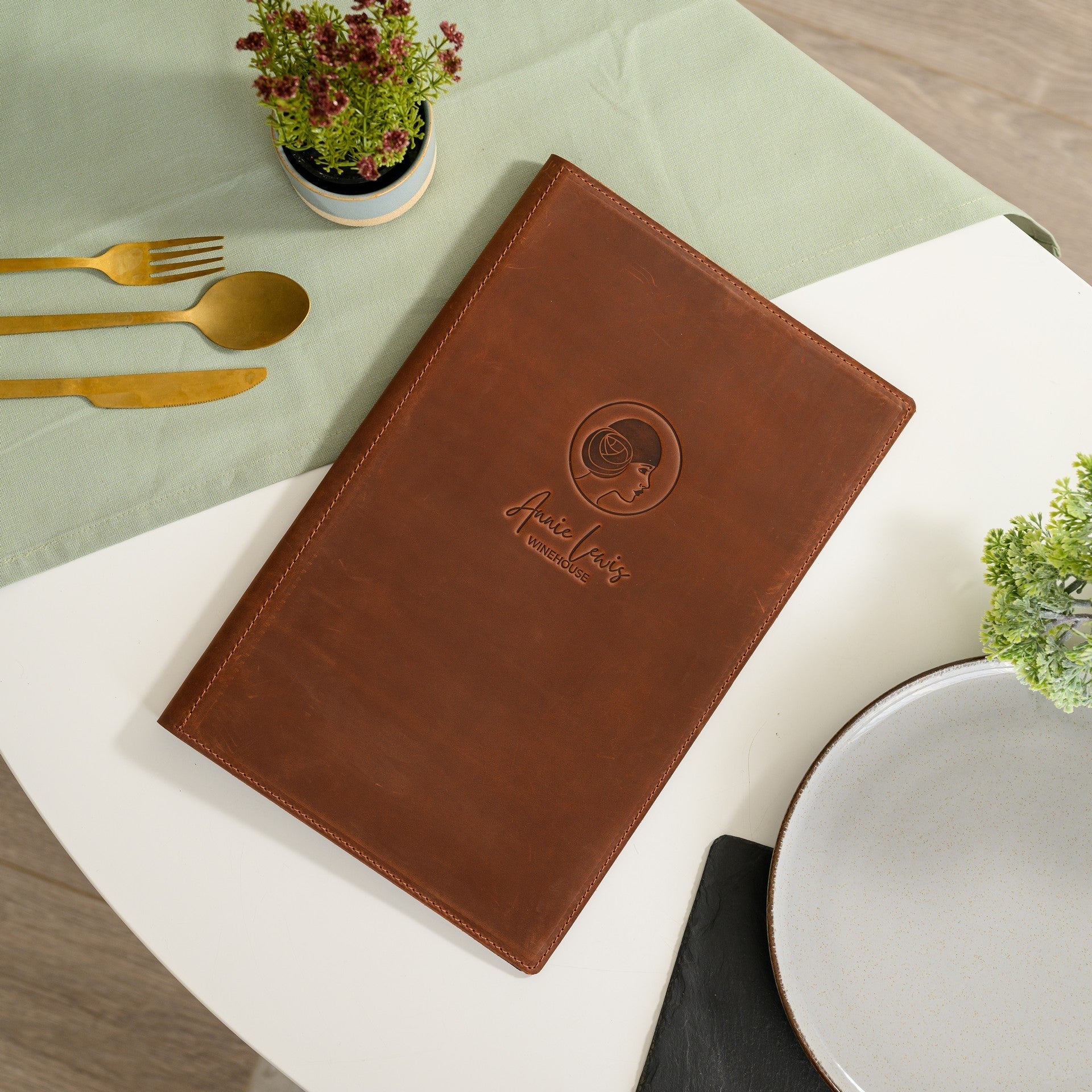 Leather Menu Hardcover suitable for US Legal Sheets (LM12A1) - inkohoreca - shop