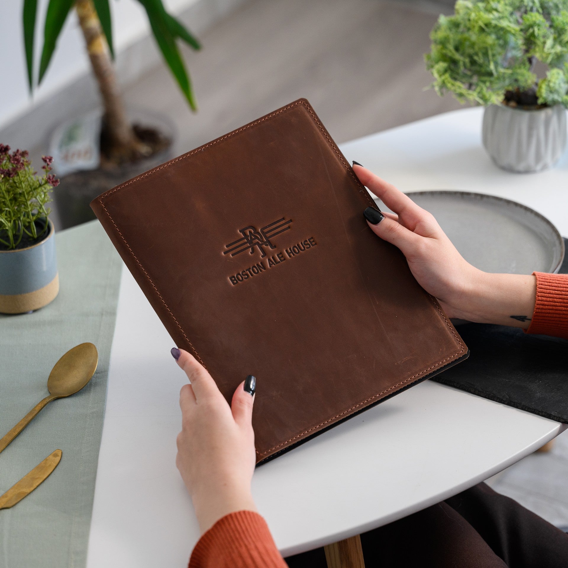 Leather Menu Hardcover suitable for US Letter (LM12A2) - inkohoreca - shop