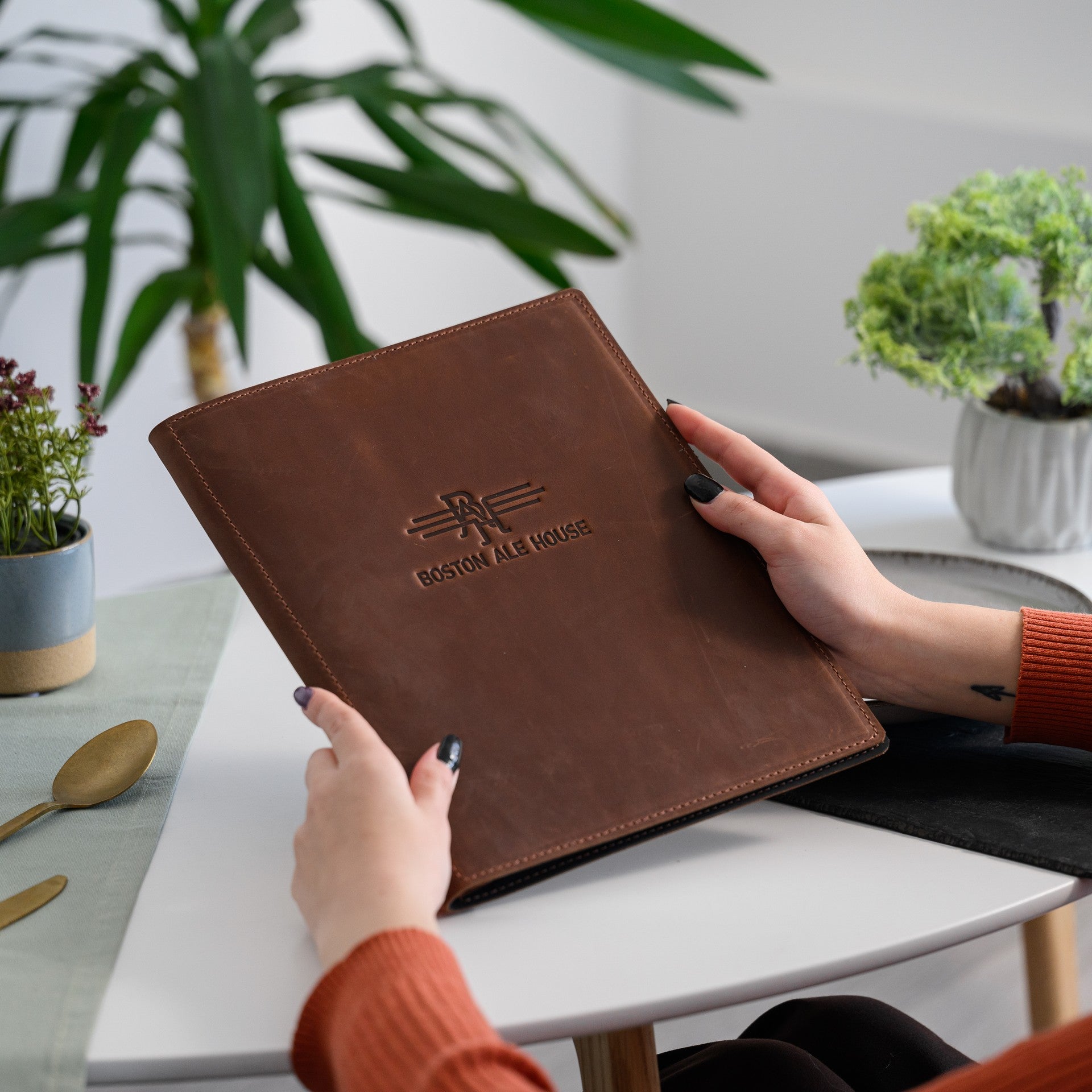 Leather Menu Hardcover suitable for US Letter (LM12A2) - inkohoreca - shop