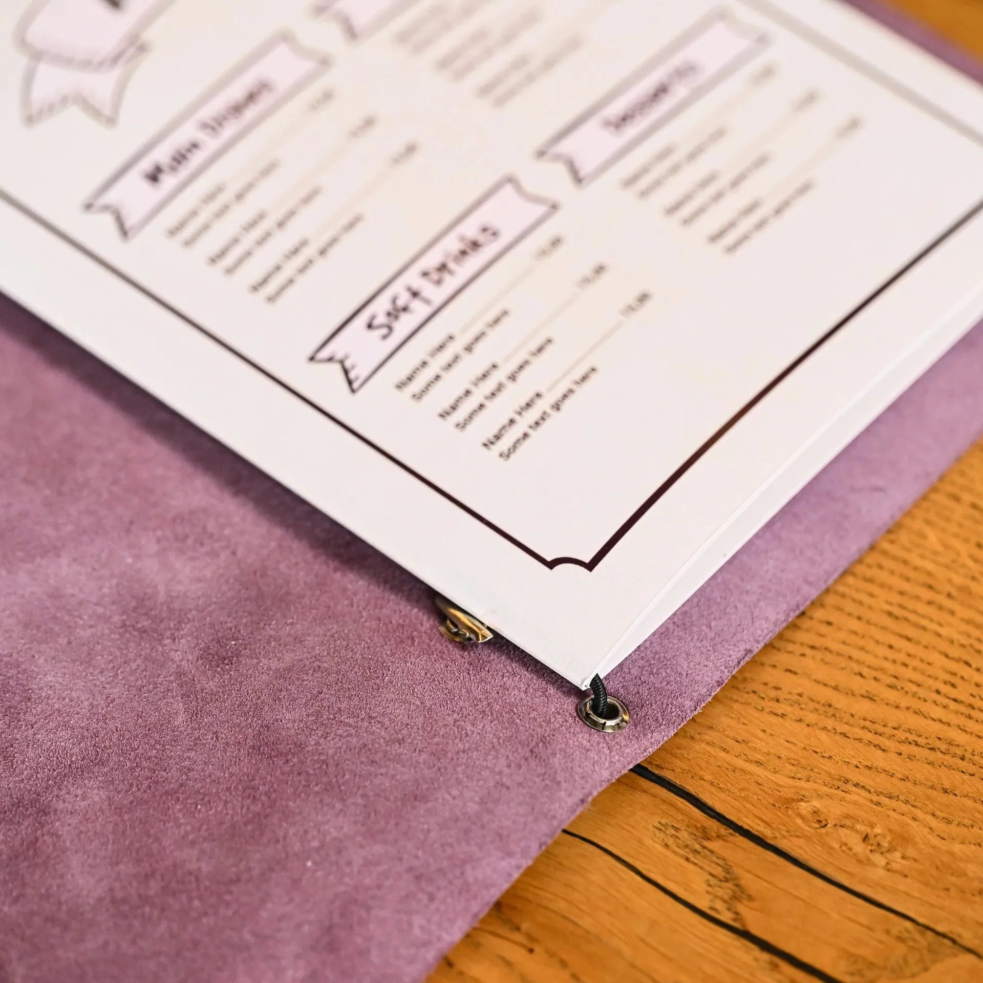 Leather Menu Holder with Holster Screw and Rubber String fixing (LM07A5) - inkohoreca - shop