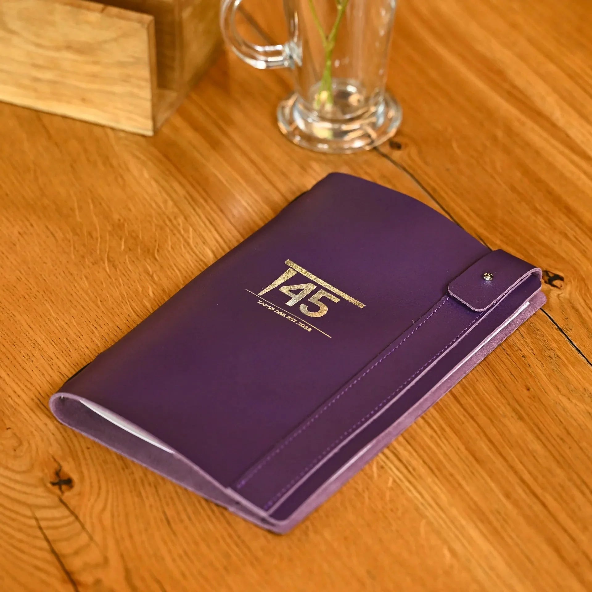 Leather Menu Holder with Holster Screw and Rubber String fixing (LM07A5) - inkohoreca - shop