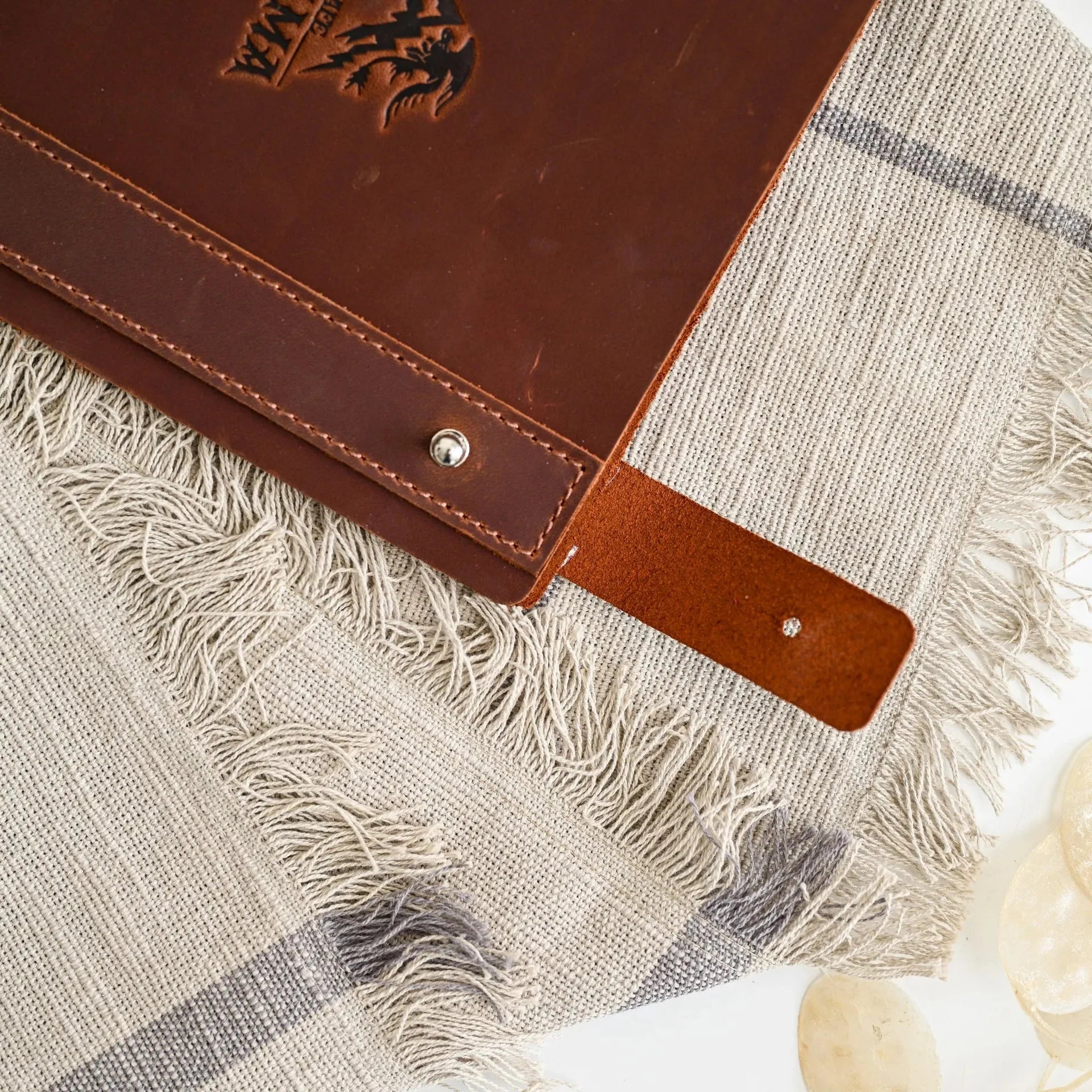 Leather Menu Holder with Holster Screw and Rubber String fixing with Crazy Horse leather (LM07A5) - inkohoreca - shop